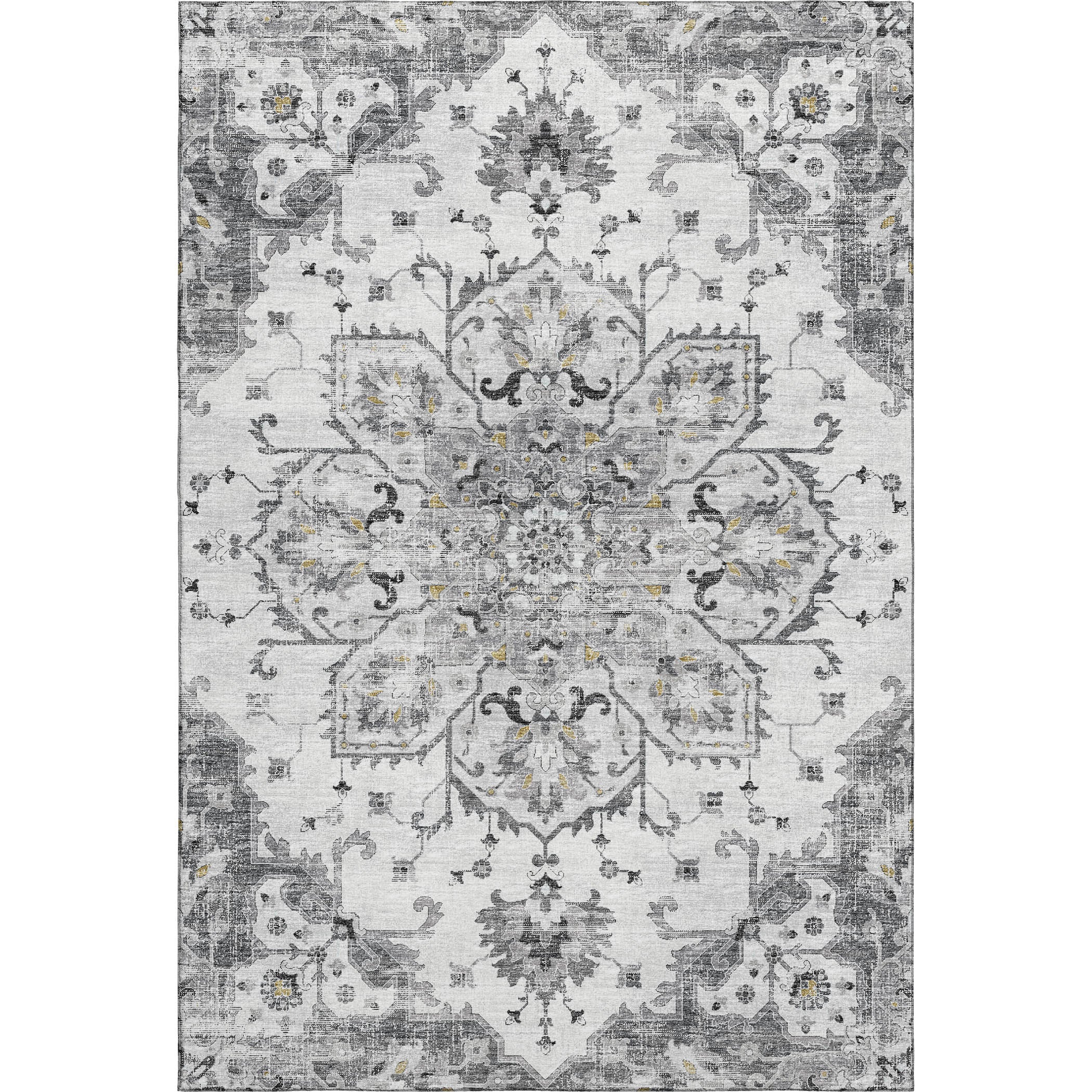 Athens Machine Washable Traditional Fog Gray Rug 2'6" x 3'10" #shape_Rectangle