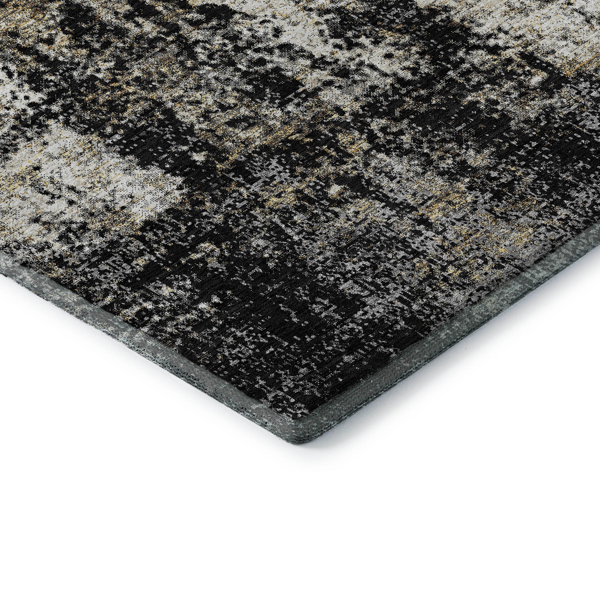 Bogota Machine Washable Transitional Black Rug 1'8" x 2'6" #shape_Rectangle