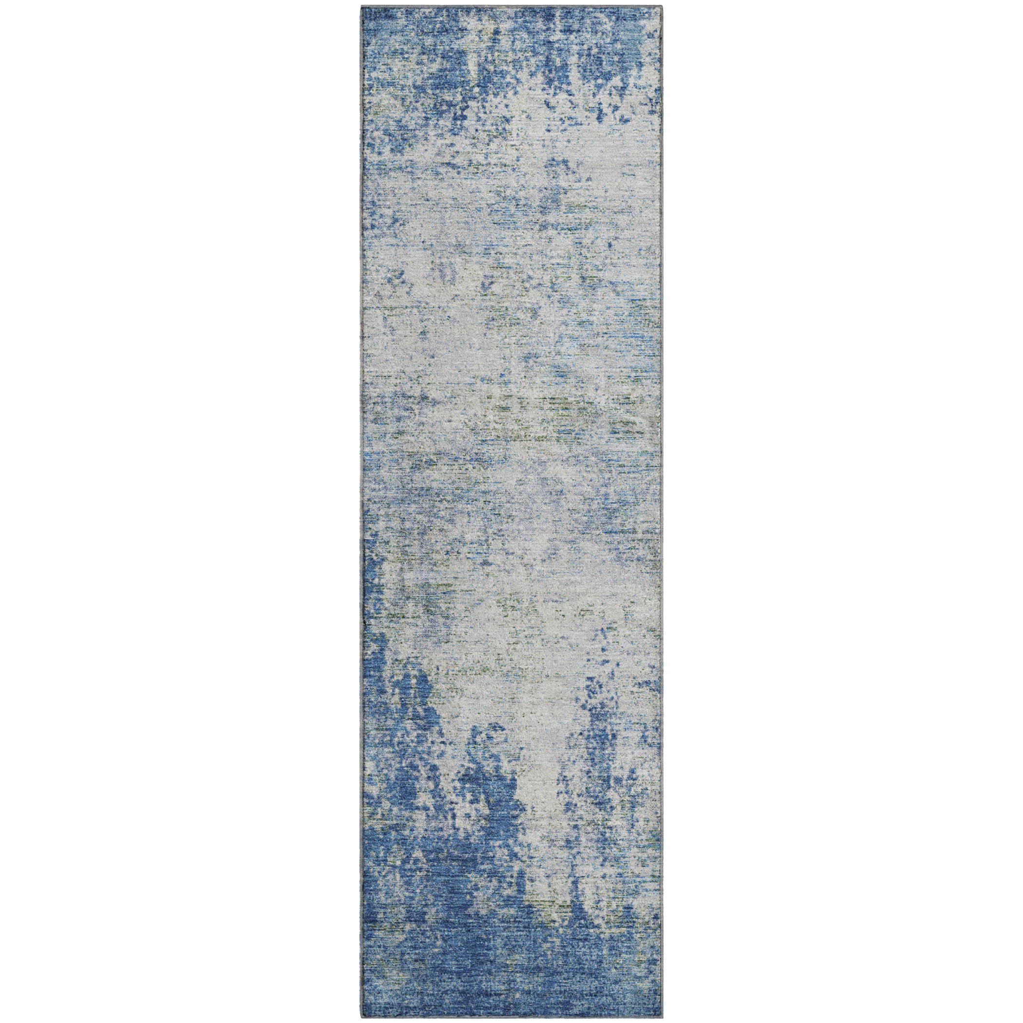 Bogota Machine Washable Transitional Denim Blue Rug 2'3" x 7'6" #shape_Runner