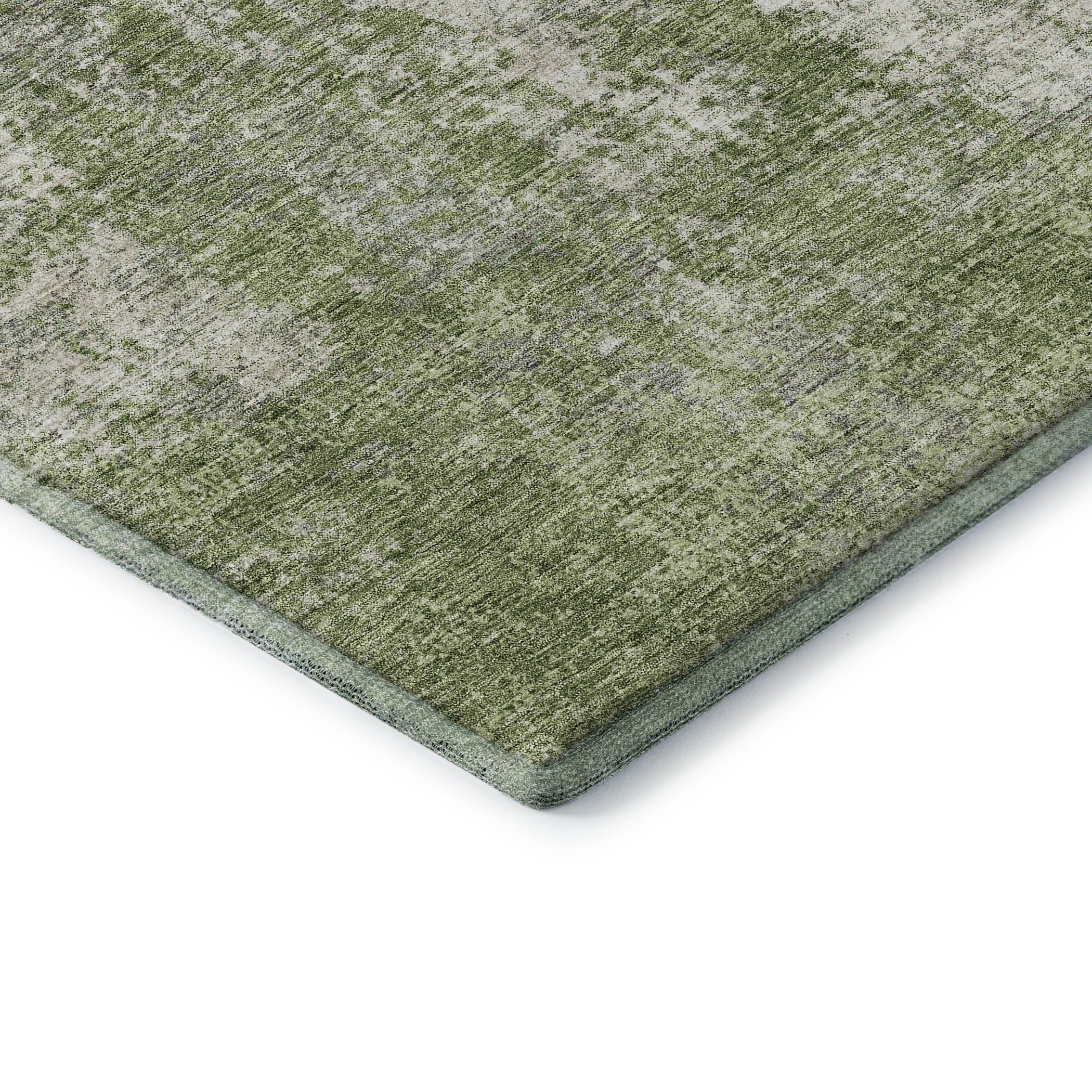 Bogota Machine Washable Transitional Green Rug 1'8" x 2'6" #shape_Rectangle