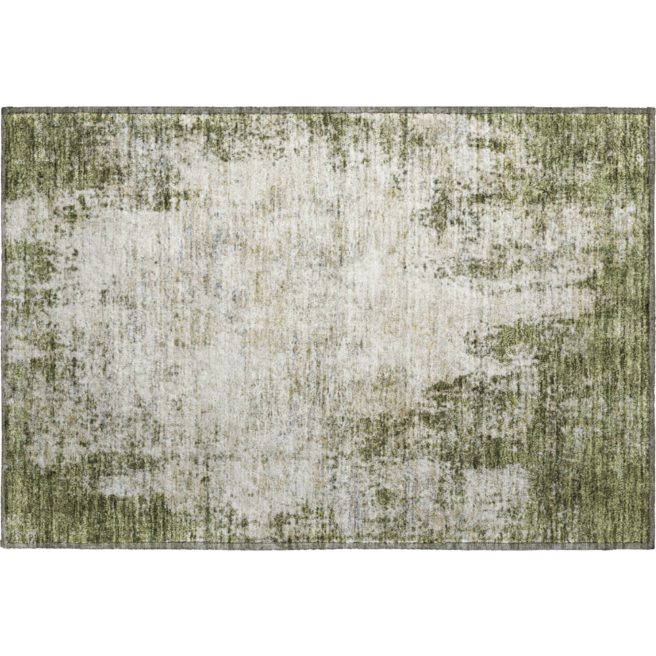 Bogota Machine Washable Transitional Olive Green Rug 1'8" x 2'6" #shape_Rectangle
