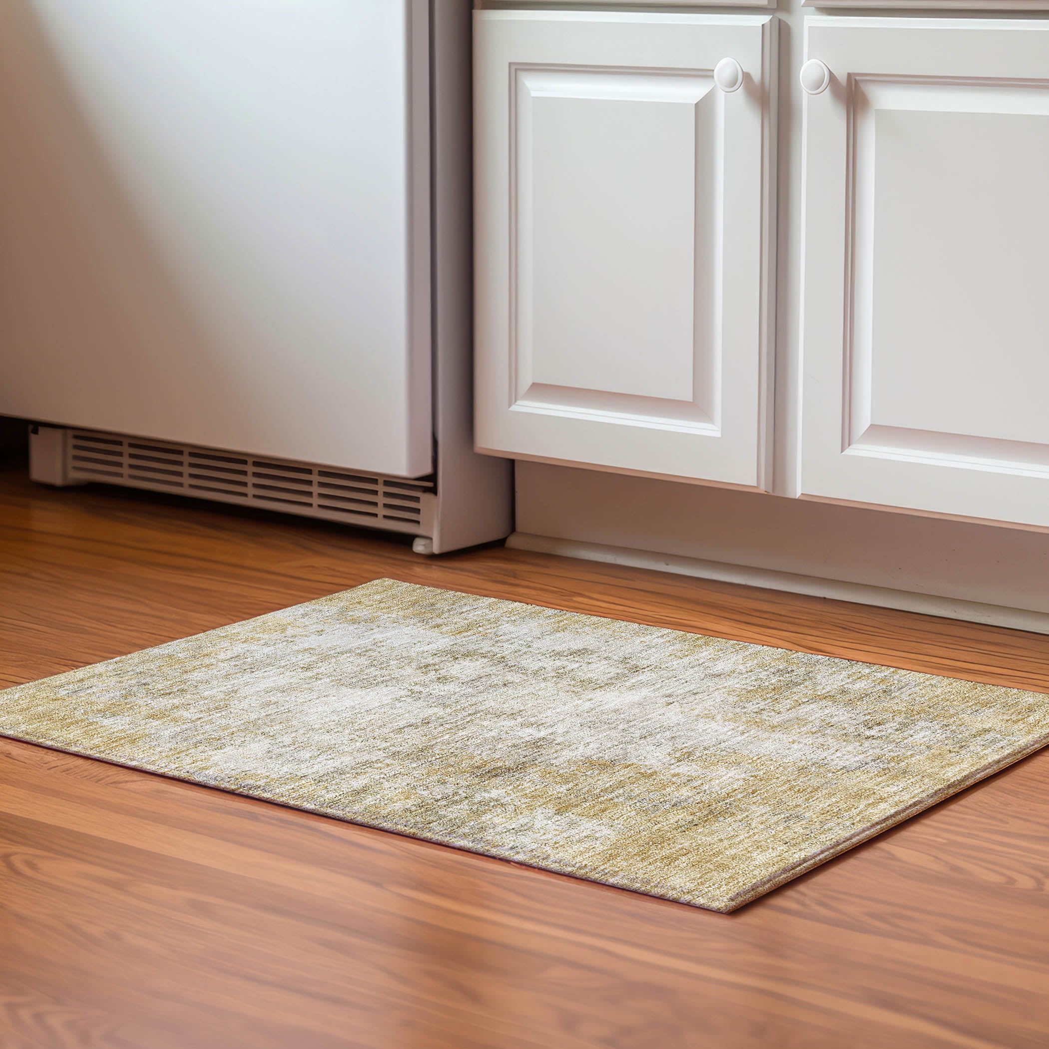 Bogota Machine Washable Transitional Wheat Gold Rug 1'8" x 2'6" #shape_Rectangle