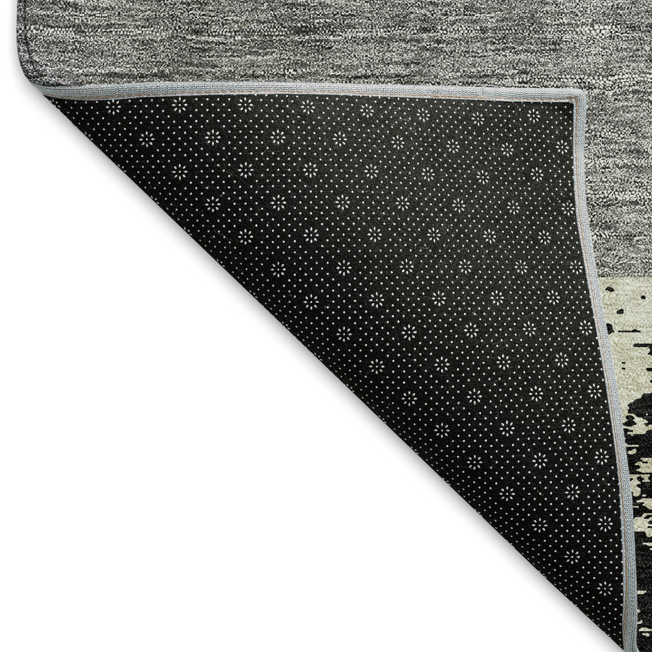 Nairobi Machine Washable Transitional Black Rug 1'8" x 2'6" #shape_Rectangle