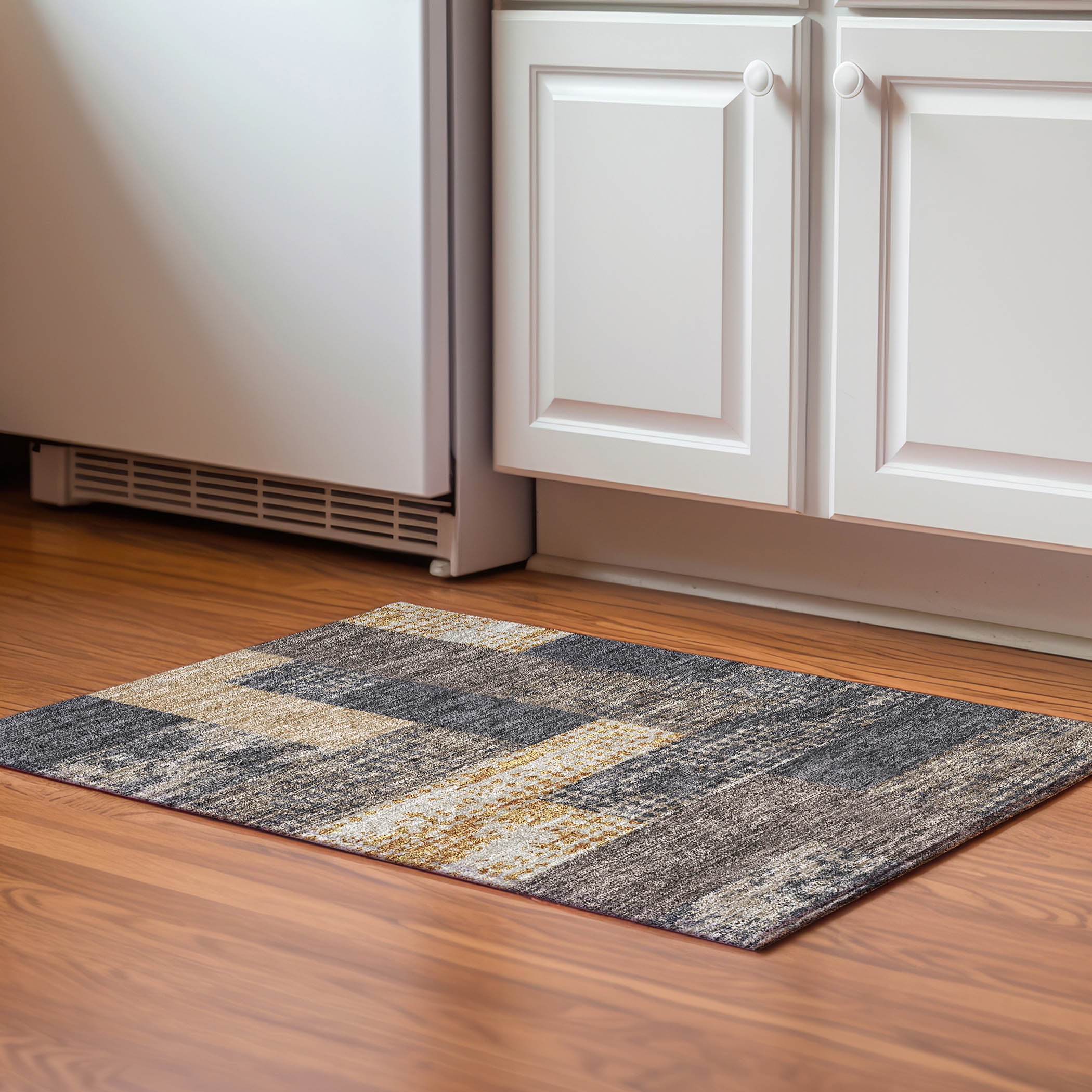 Nairobi Machine Washable Transitional Coffee Brown Rug 1'8" x 2'6" #shape_Rectangle