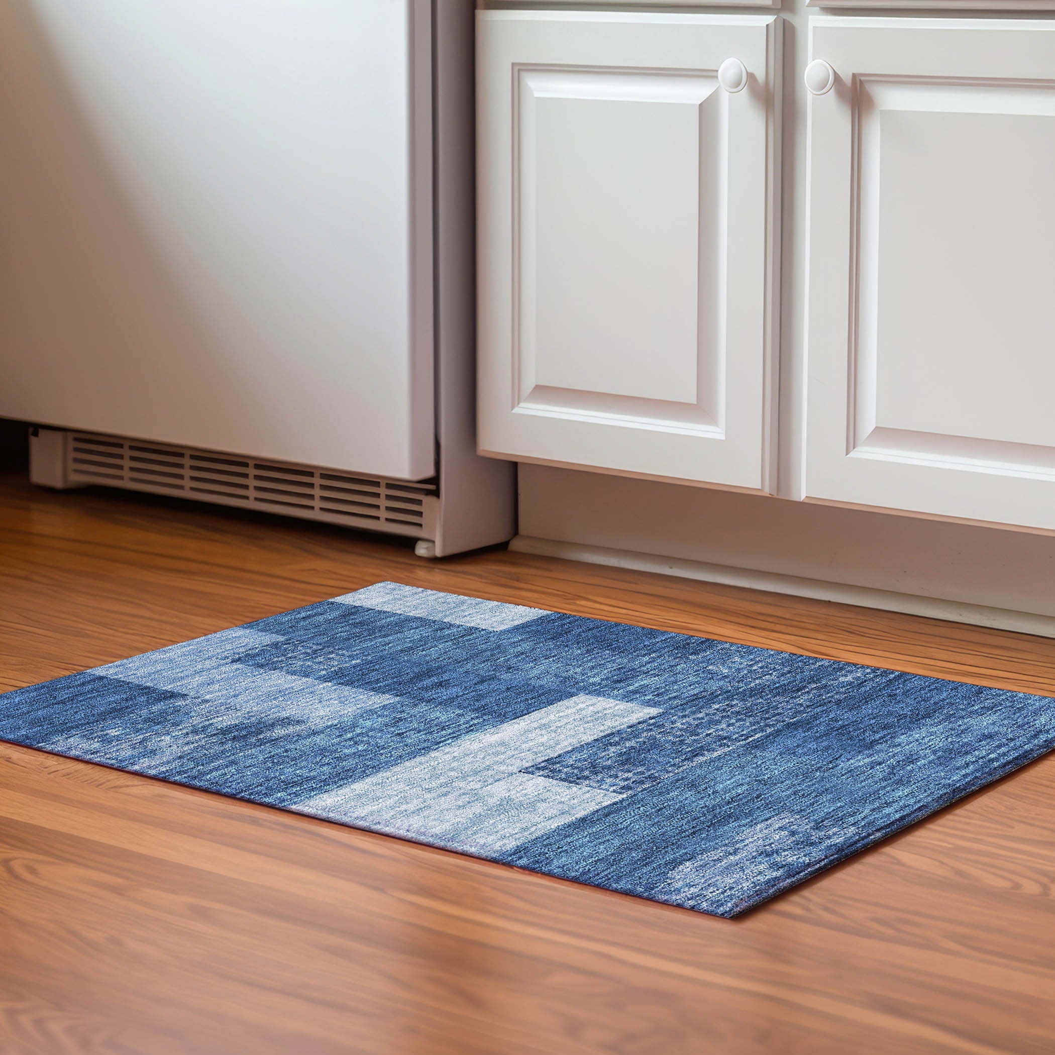 Nairobi Machine Washable Transitional Navy Blue Rug 1'8" x 2'6" #shape_Rectangle