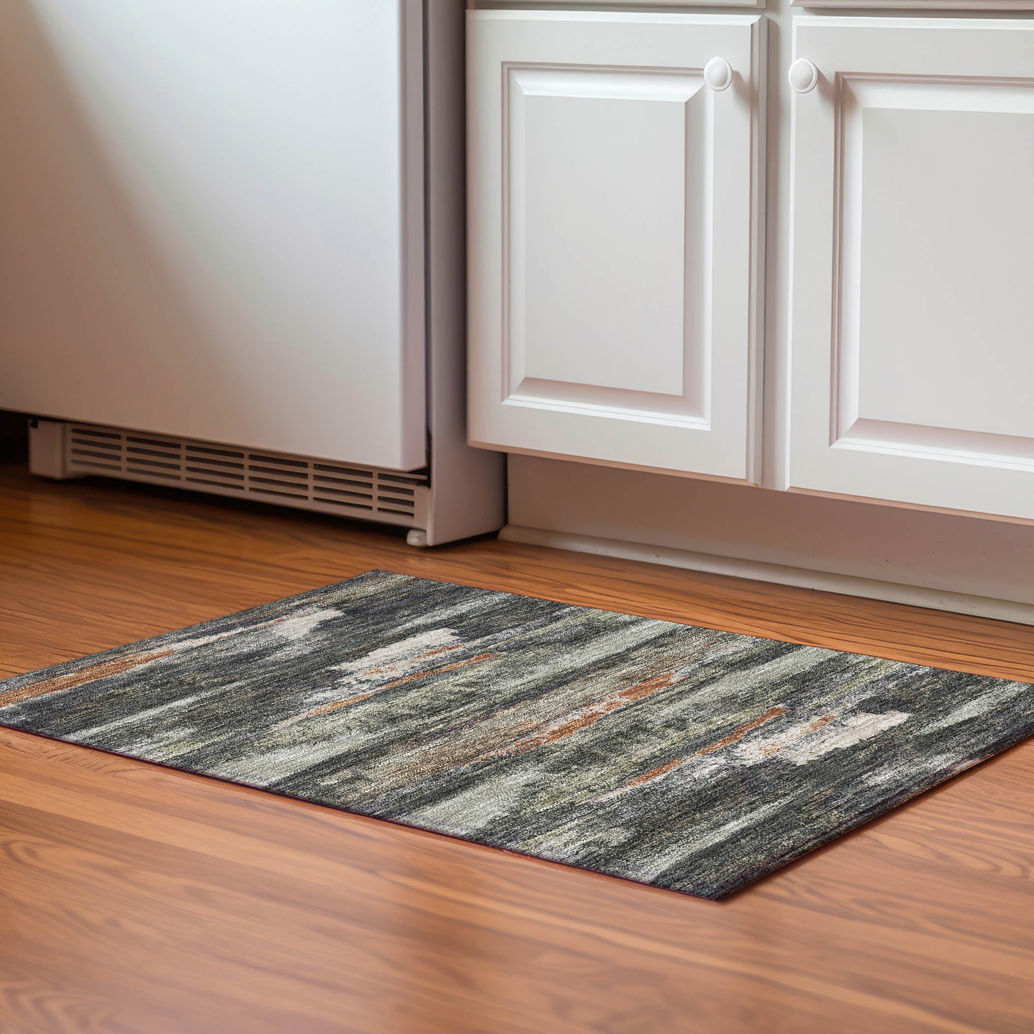 Baku Machine Washable Transitional Charcoal Gray Rug 1'8" x 2'6" #shape_Rectangle