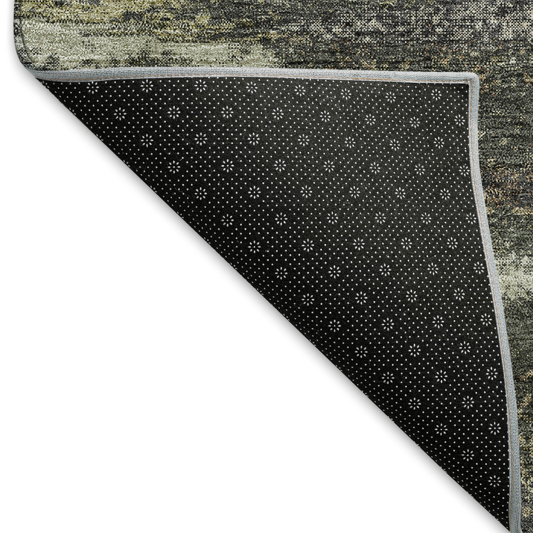 Baku Machine Washable Transitional Charcoal Gray Rug 1'8" x 2'6" #shape_Rectangle