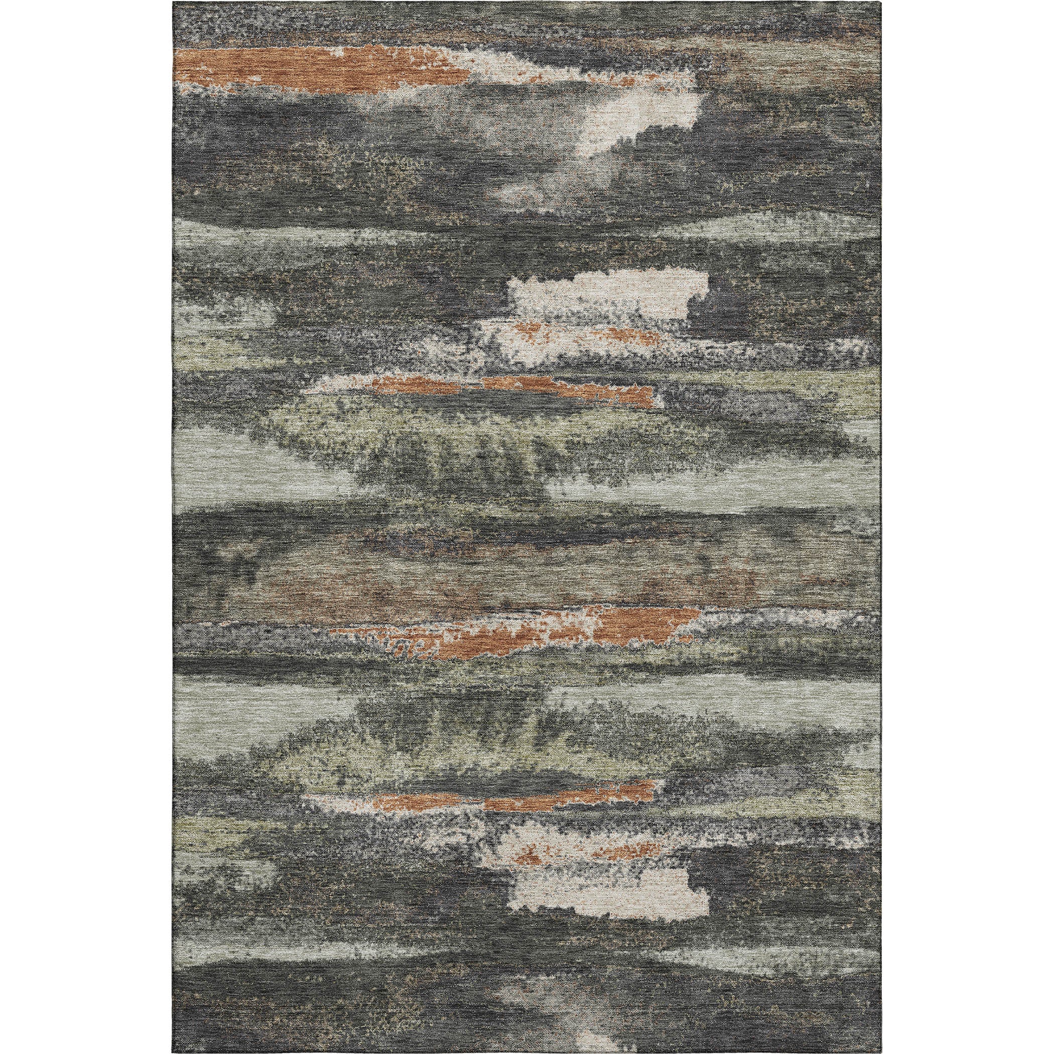 Baku Machine Washable Transitional Charcoal Gray Rug 2'6" x 3'10" #shape_Rectangle