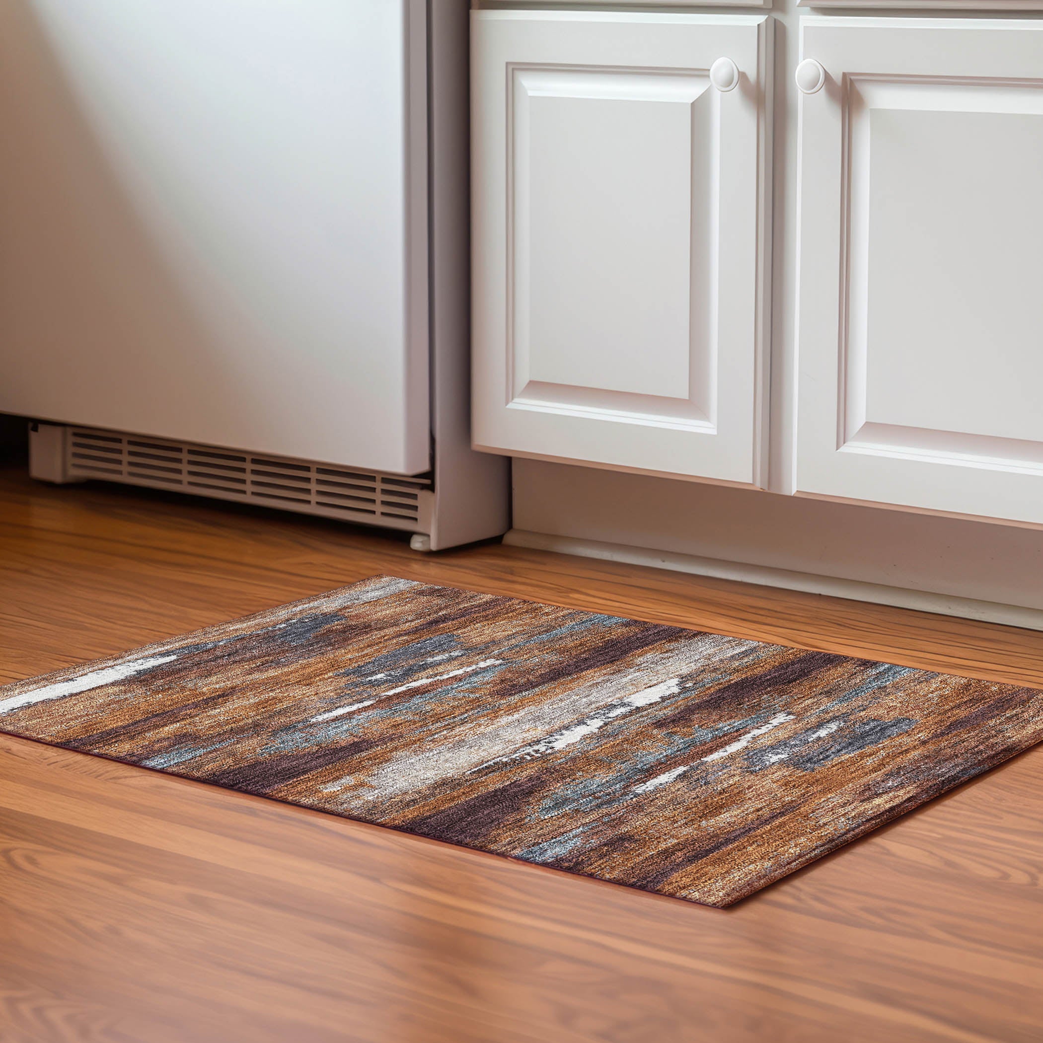 Baku Machine Washable Transitional Copper Orange Rug 1'8" x 2'6" #shape_Rectangle