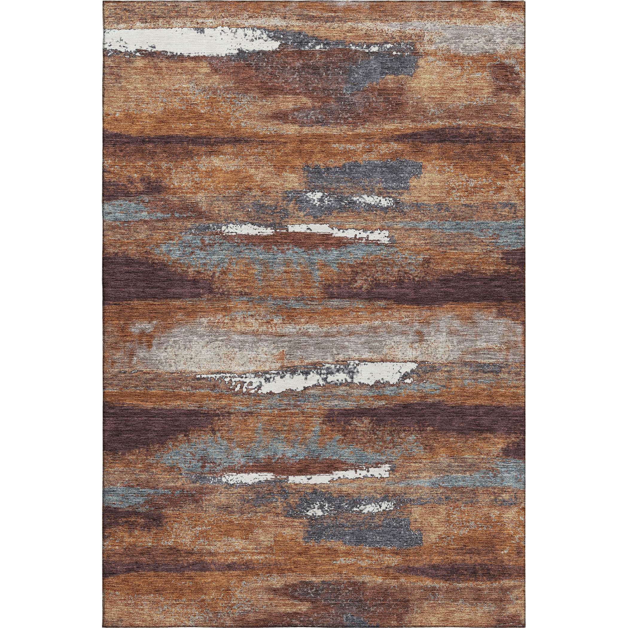 Baku Machine Washable Transitional Copper Orange Rug 2'6" x 3'10" #shape_Rectangle
