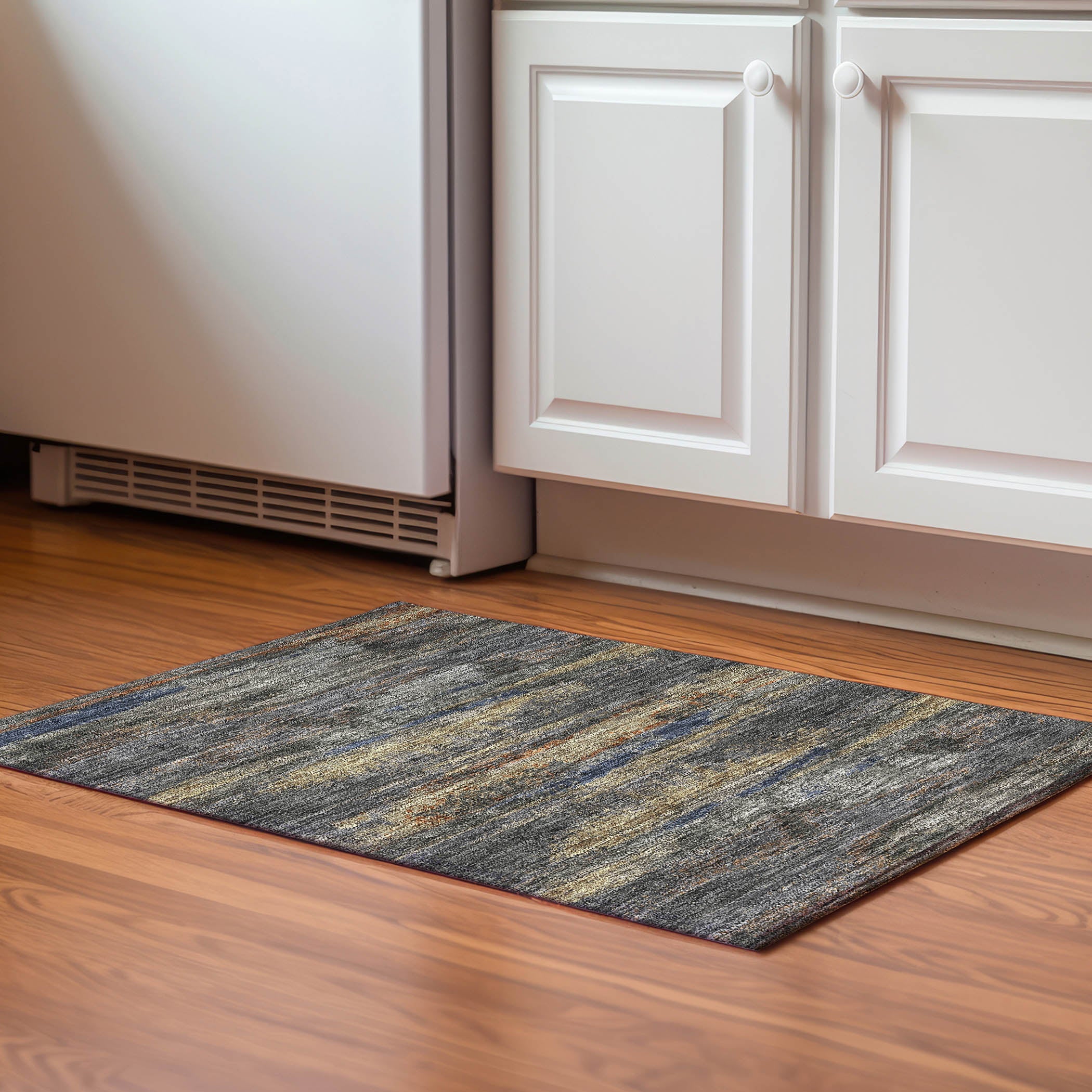 Baku Machine Washable Transitional Graphite Gray Rug 1'8" x 2'6" #shape_Rectangle