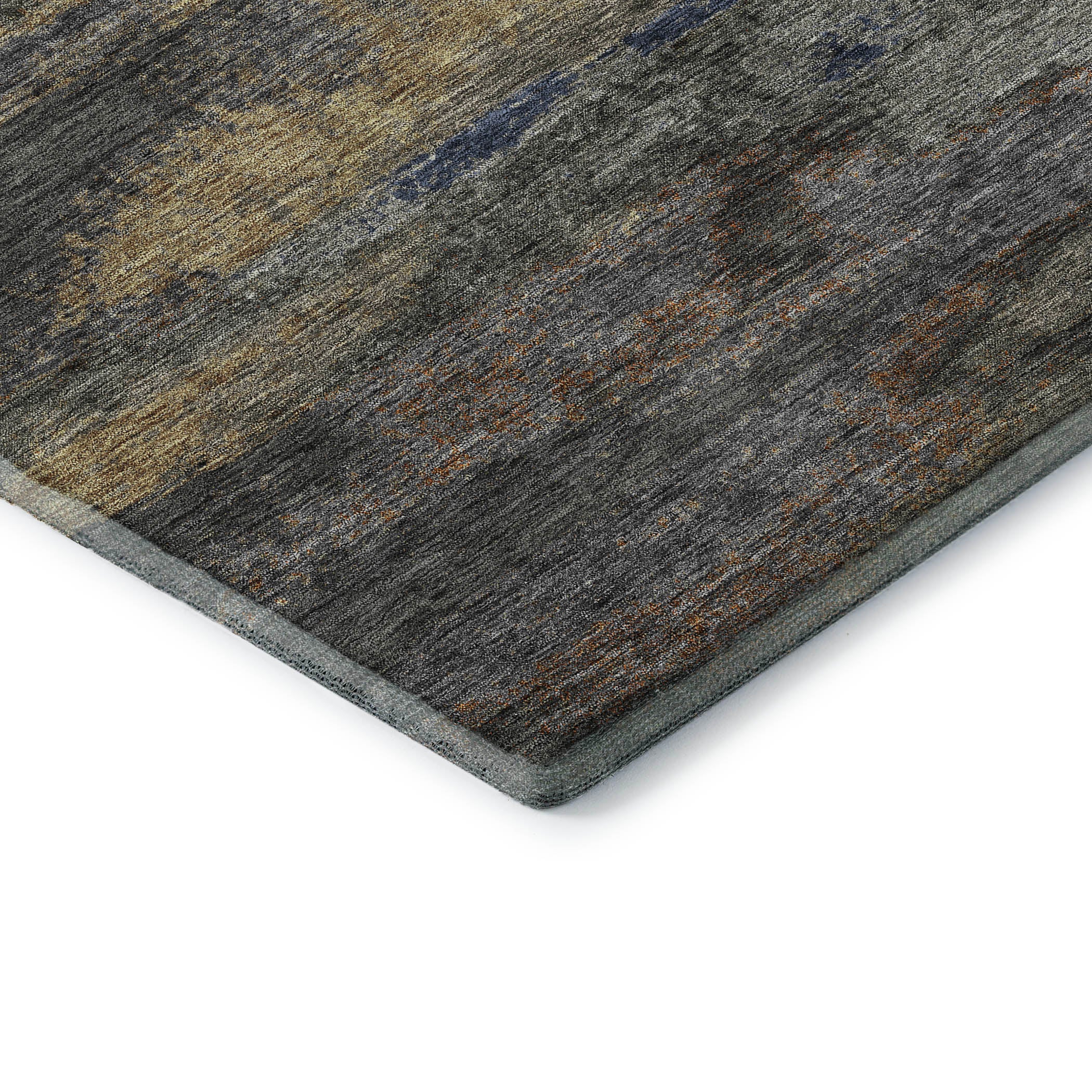 Baku Machine Washable Transitional Graphite Gray Rug 1'8" x 2'6" #shape_Rectangle