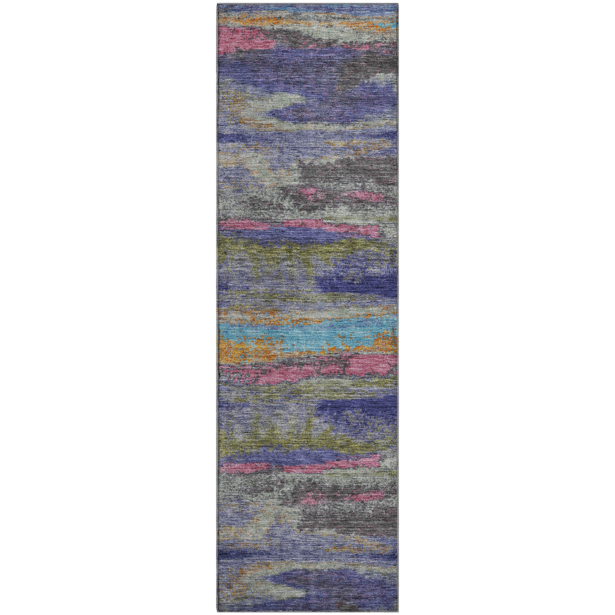 Baku Machine Washable Transitional Lavender Purple Rug 2'3" x 7'6" #shape_Runner