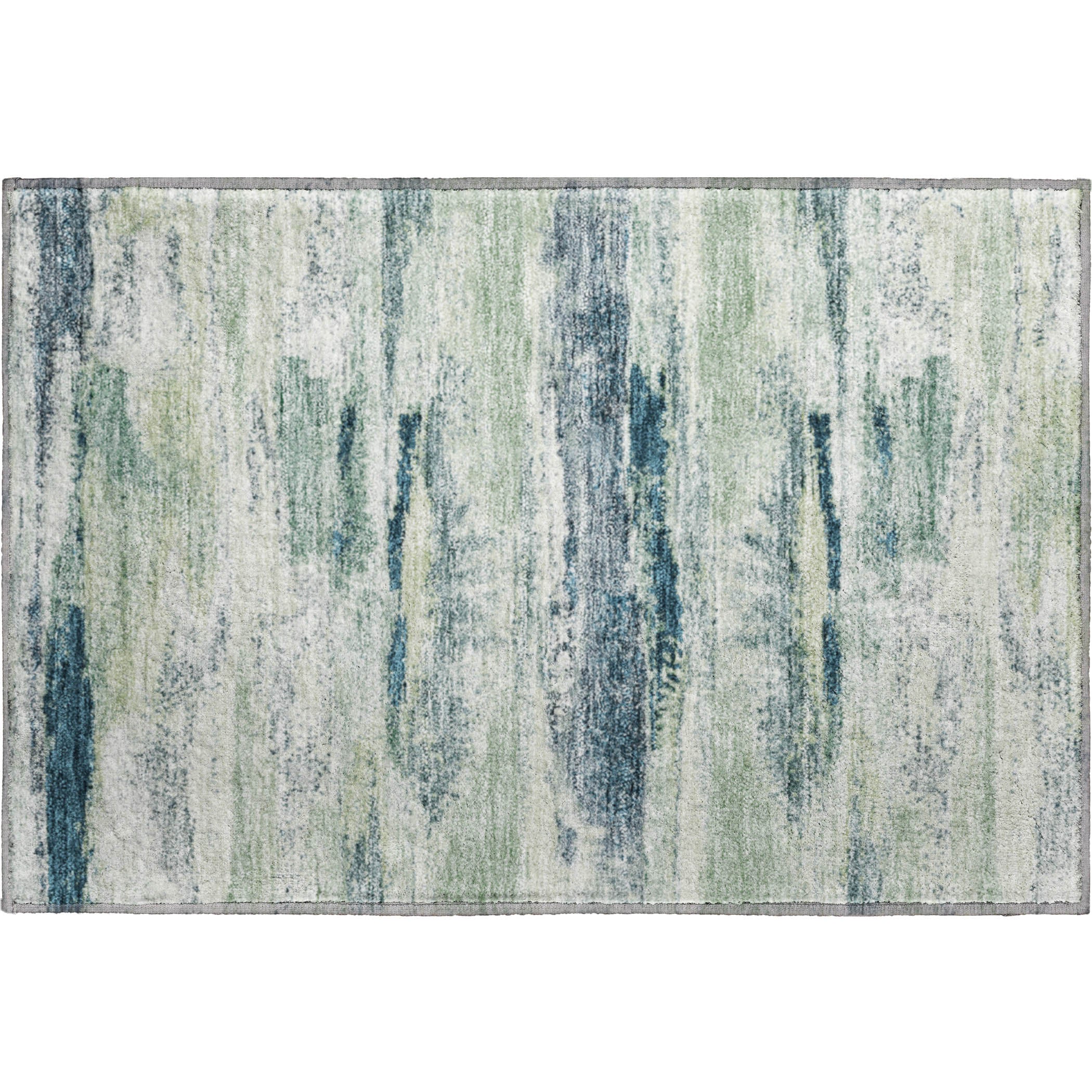 Baku Machine Washable Transitional Mint Green Rug 1'8" x 2'6" #shape_Rectangle