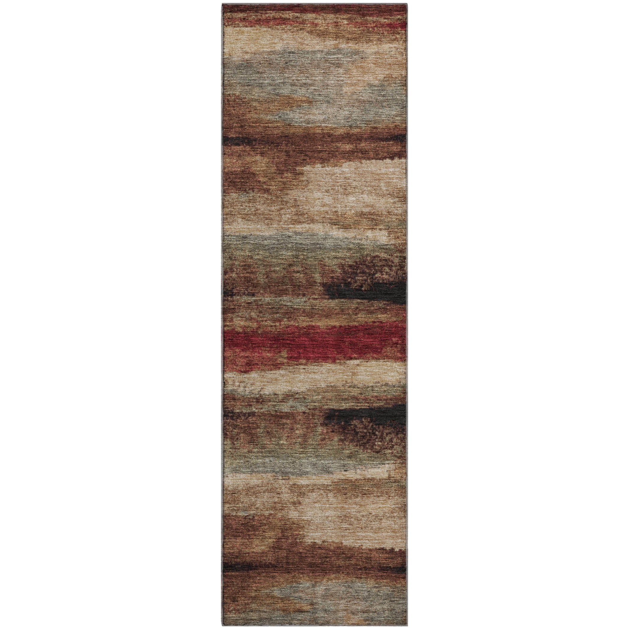Baku Machine Washable Transitional Mocha Brown Rug 2'3" x 7'6" #shape_Runner