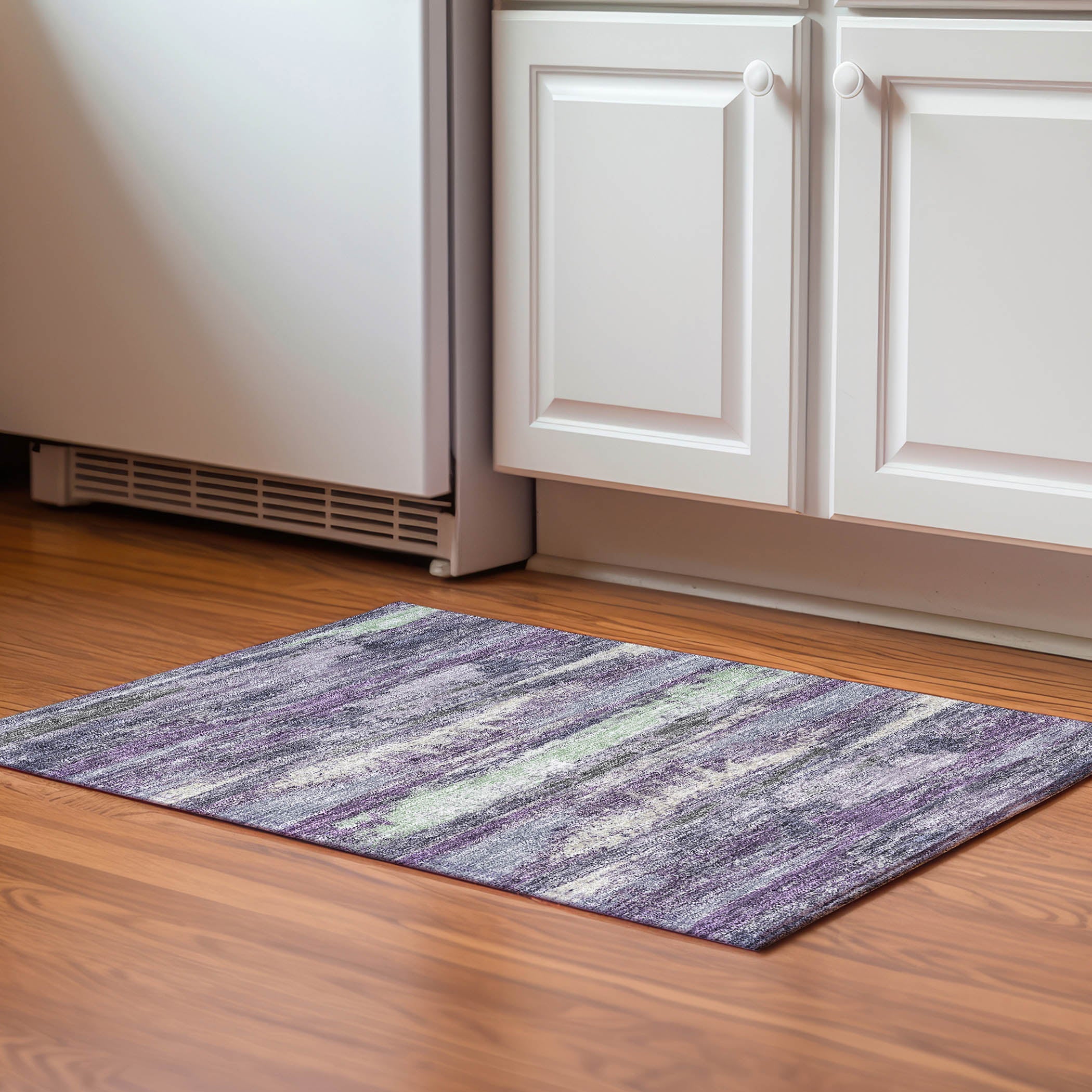 Baku Machine Washable Transitional Purple Rug 1'8" x 2'6" #shape_Rectangle