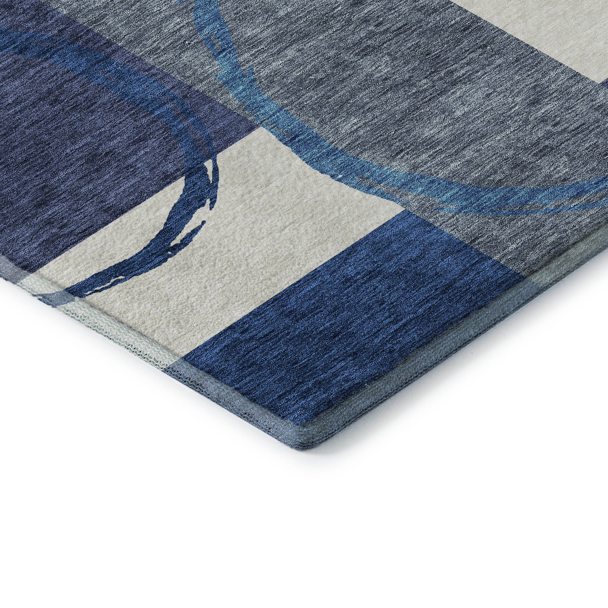 Istanbul Machine Washable Transitional Blue Rug 1'8" x 2'6" #shape_Rectangle