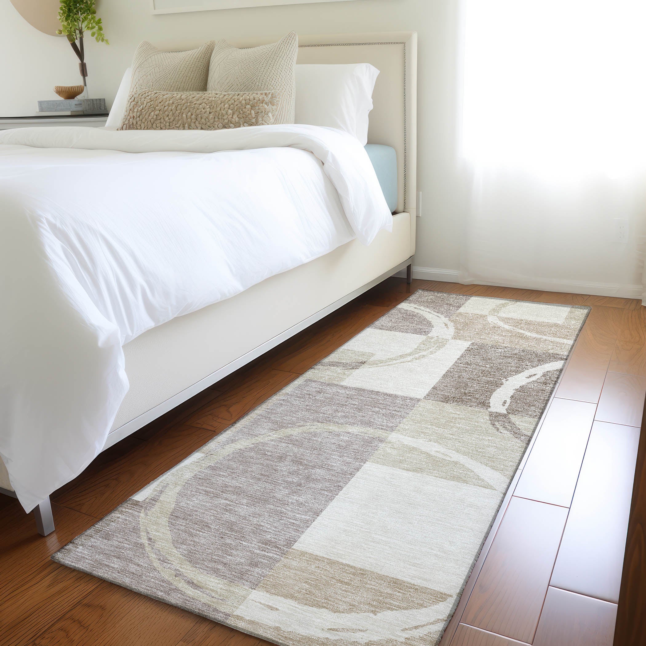 Istanbul Machine Washable Transitional Ivory Rug 2'3" x 7'6" #shape_Runner