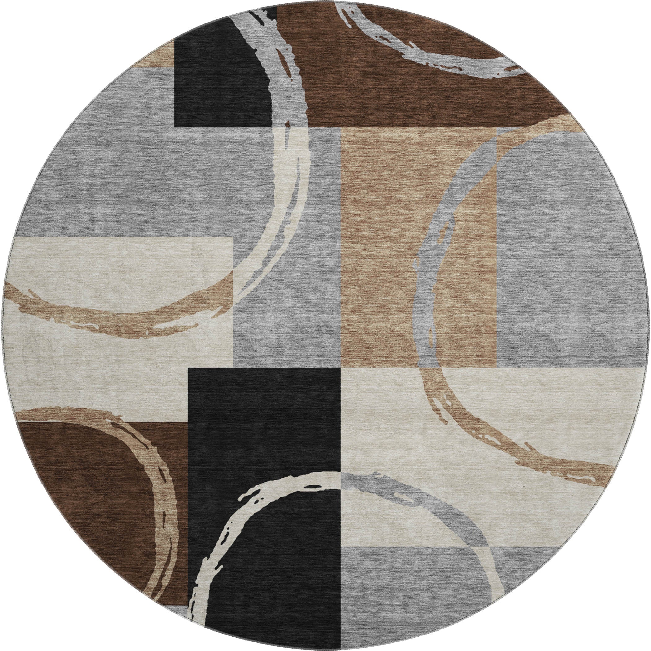 Istanbul Machine Washable Transitional Pewter Gray Rug 8' x 8' #shape_Round