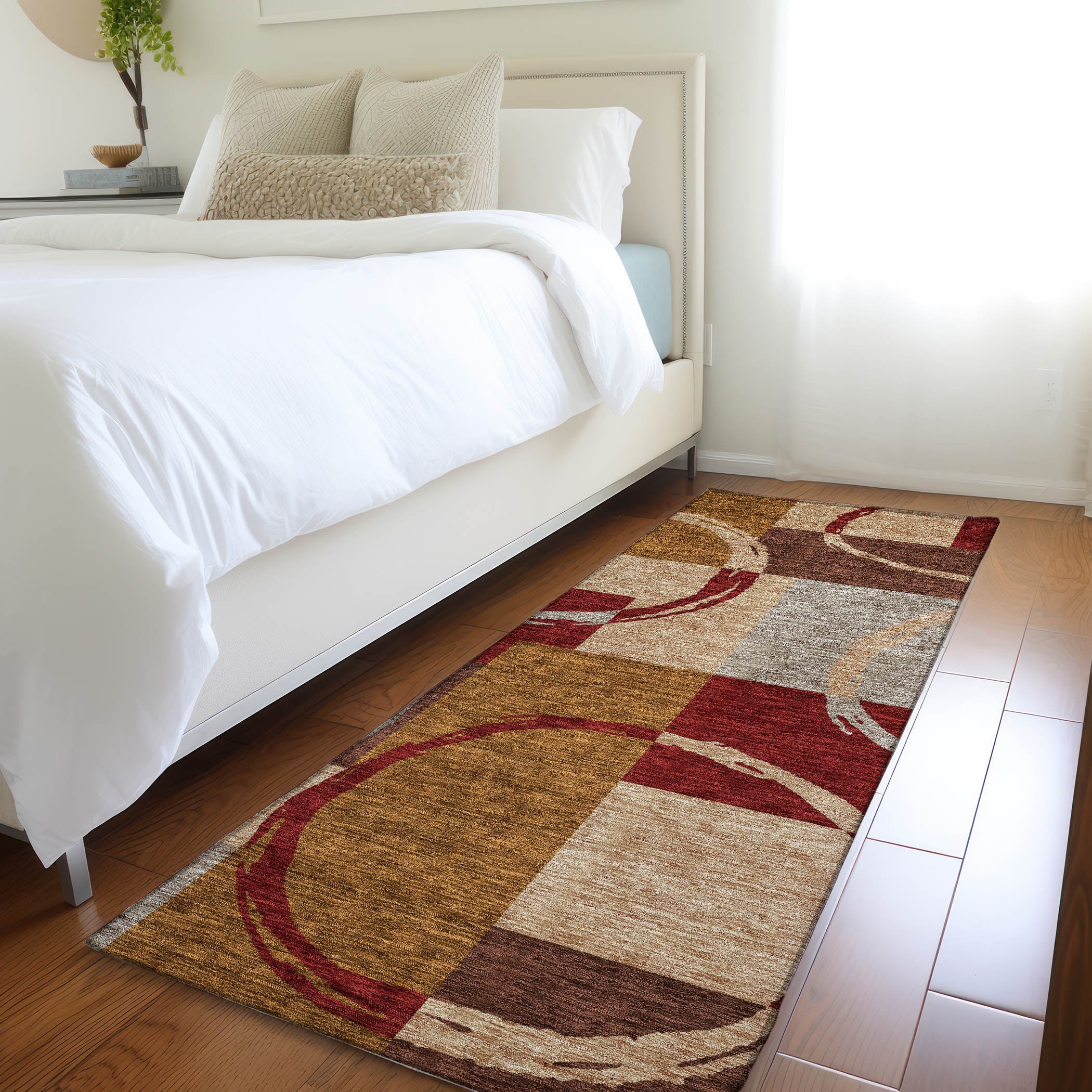 Istanbul Machine Washable Transitional Wheat Gold Rug 2'3" x 7'6" #shape_Runner