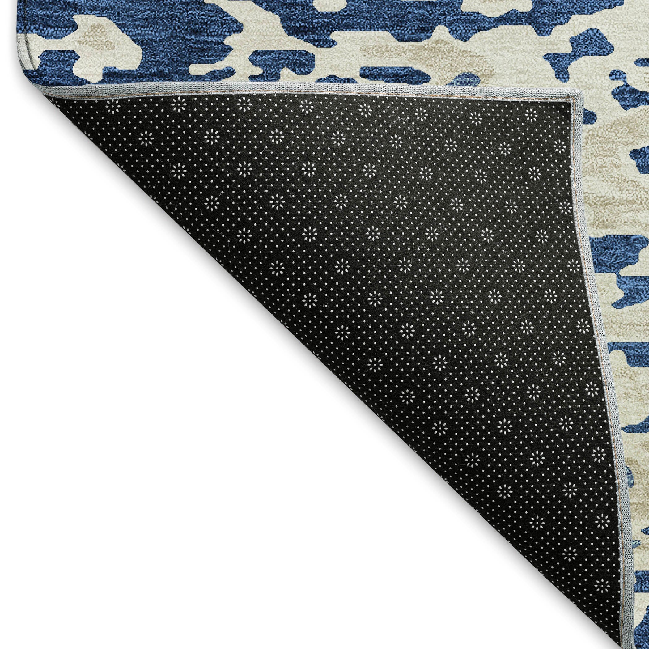 Mdina Machine Washable Transitional Navy Blue Rug 1'8" x 2'6" #shape_Rectangle