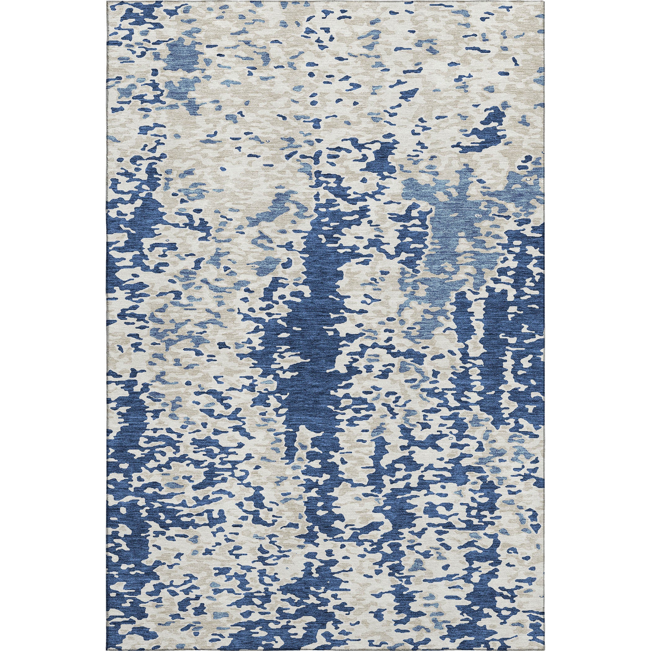 Mdina Machine Washable Transitional Navy Blue Rug 2'6" x 3'10" #shape_Rectangle
