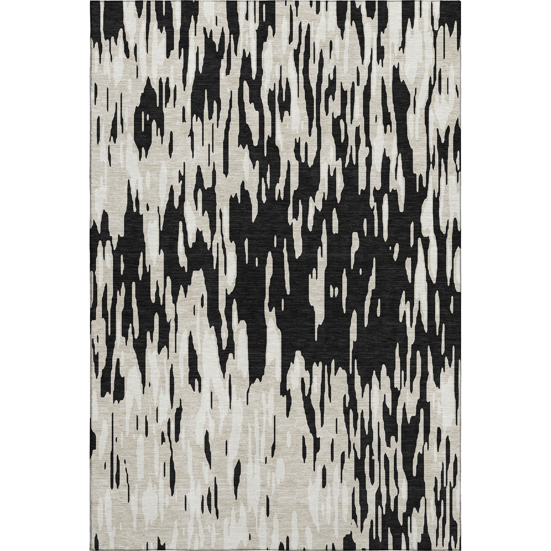 Porto Machine Washable Transitional Black Rug 2'6" x 3'10" #shape_Rectangle