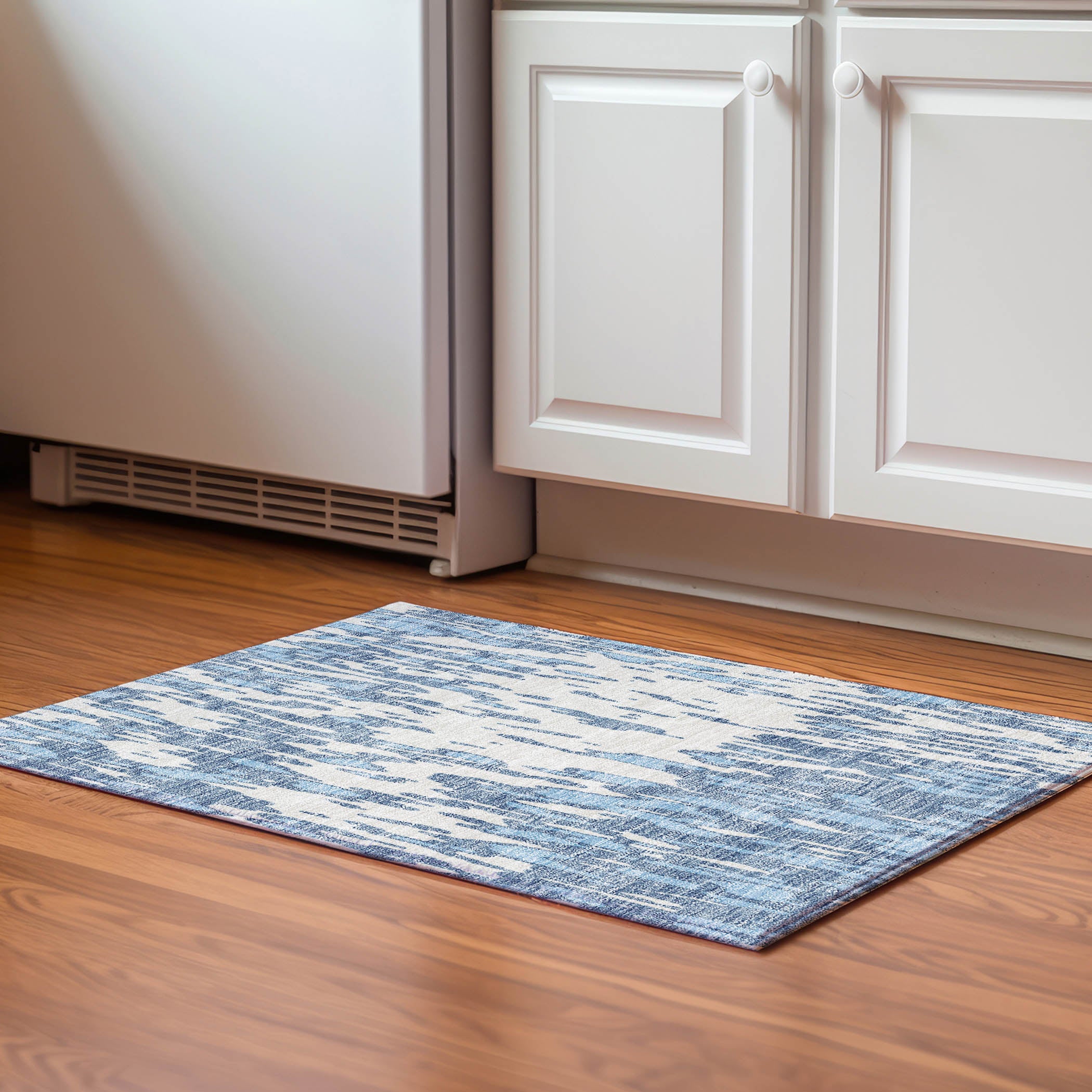Porto Machine Washable Transitional Denim Blue Rug 1'8" x 2'6" #shape_Rectangle
