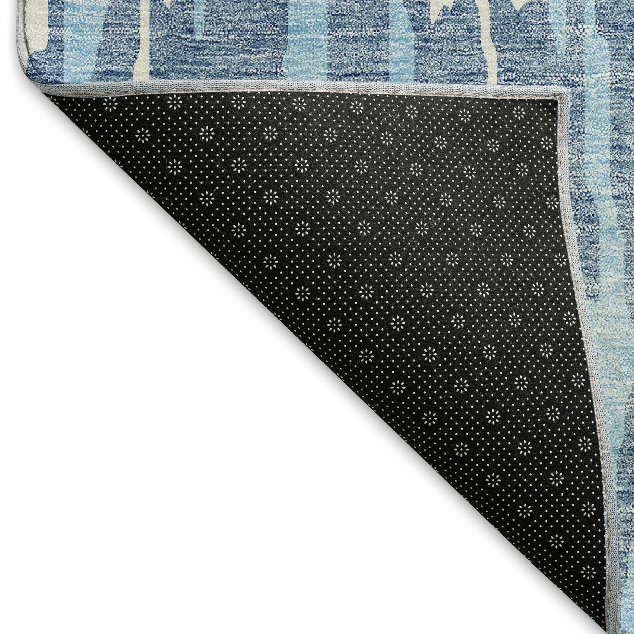 Porto Machine Washable Transitional Denim Blue Rug 1'8" x 2'6" #shape_Rectangle