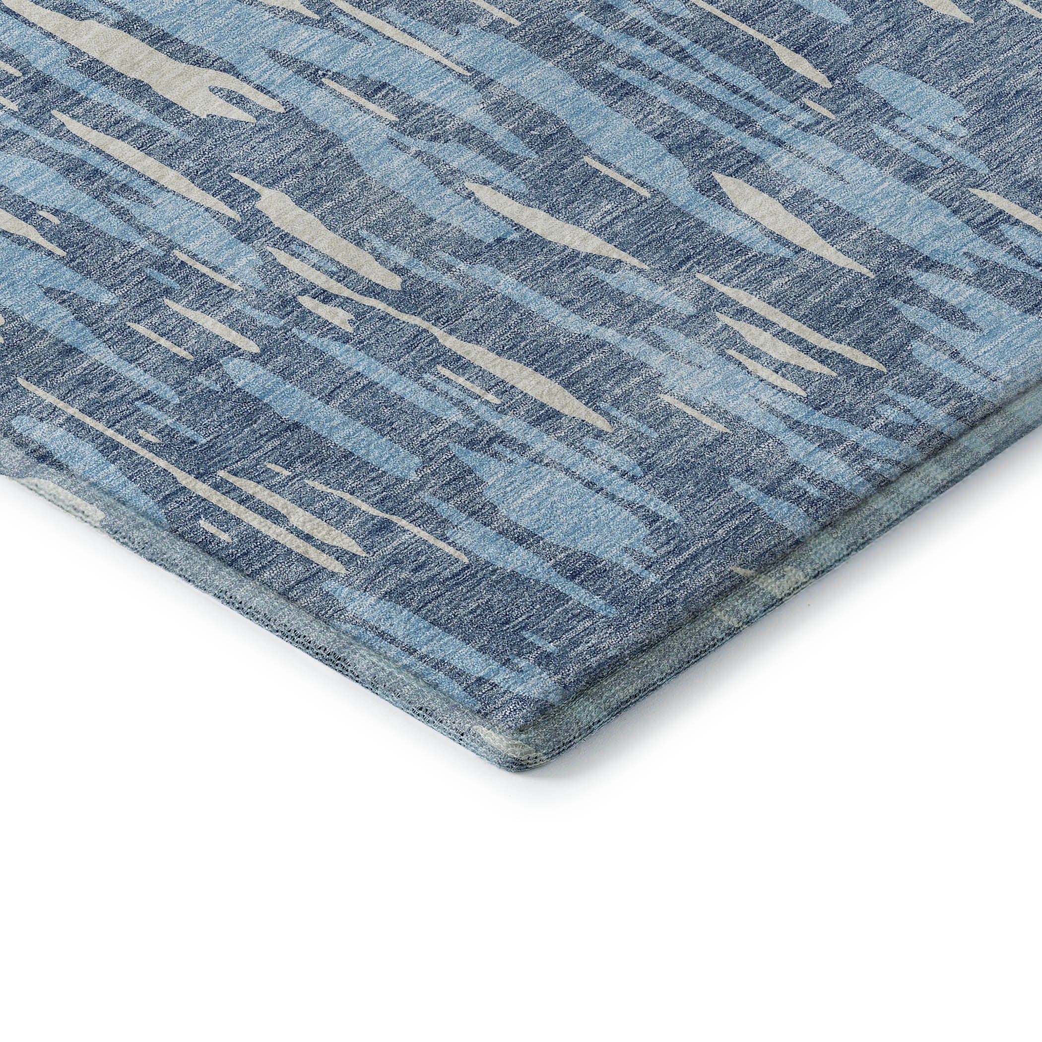 Porto Machine Washable Transitional Denim Blue Rug 1'8" x 2'6" #shape_Rectangle