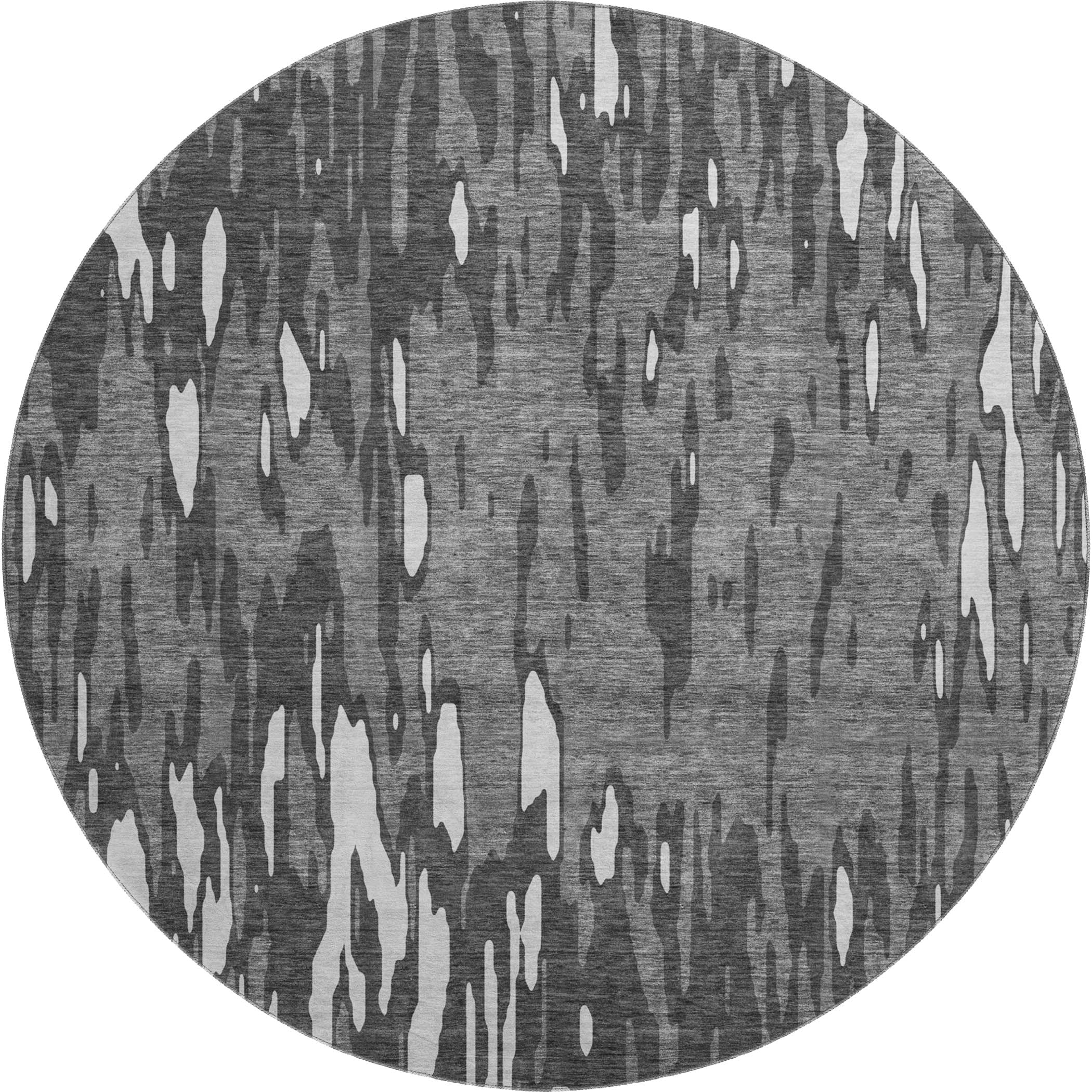 Porto Machine Washable Transitional Gray Rug 8' x 8' #shape_Round