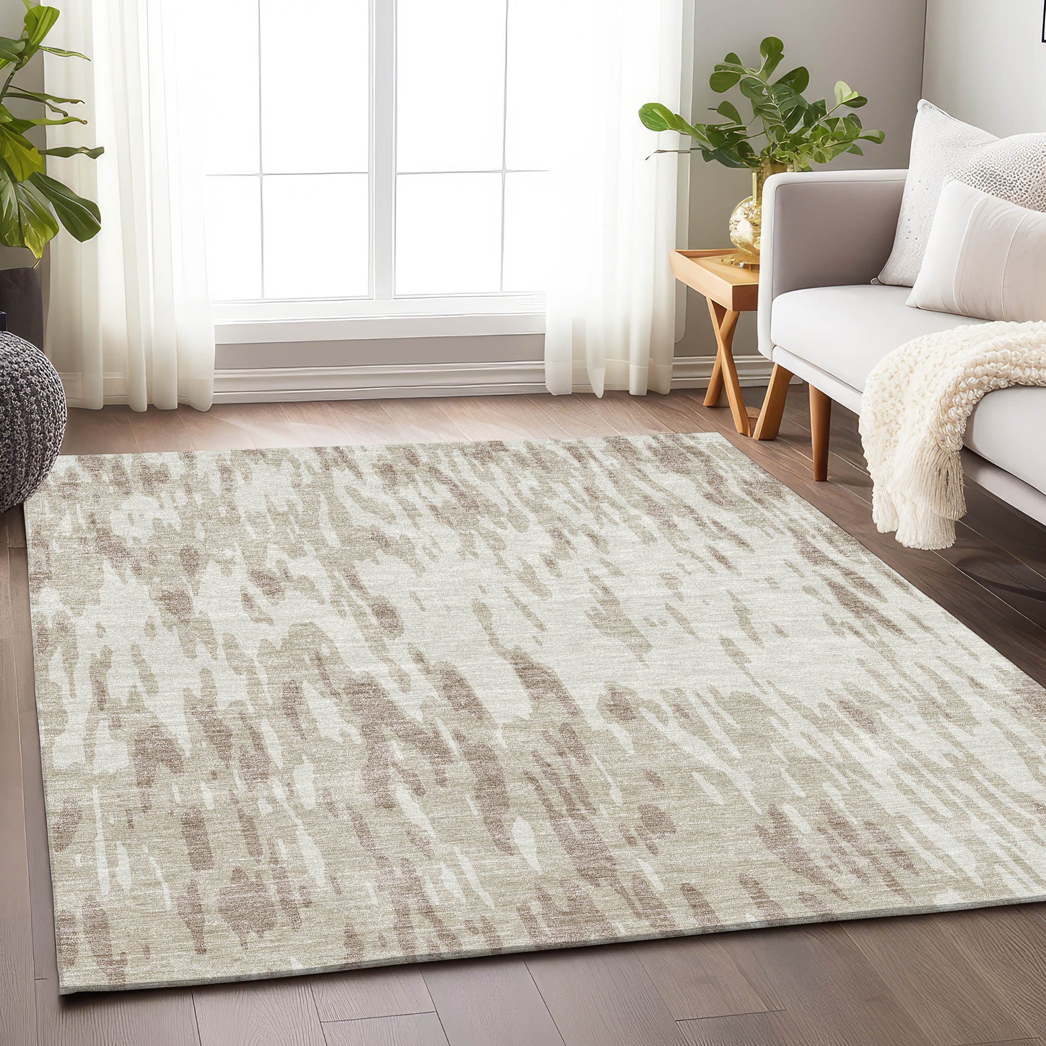 Porto Machine Washable Transitional Ivory Rug 2'6" x 3'10" #shape_Rectangle