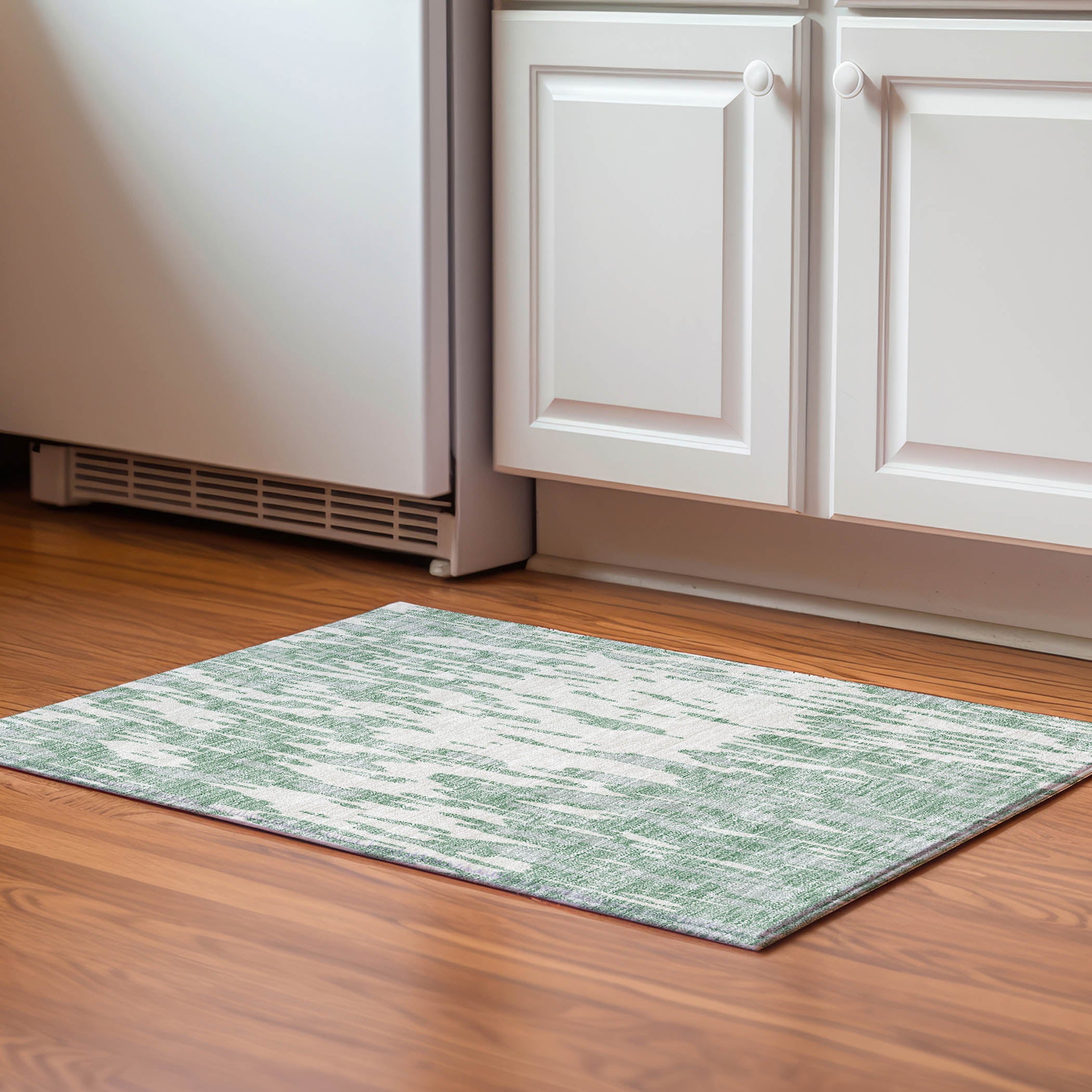 Porto Machine Washable Transitional Sage Green Rug 1'8" x 2'6" #shape_Rectangle