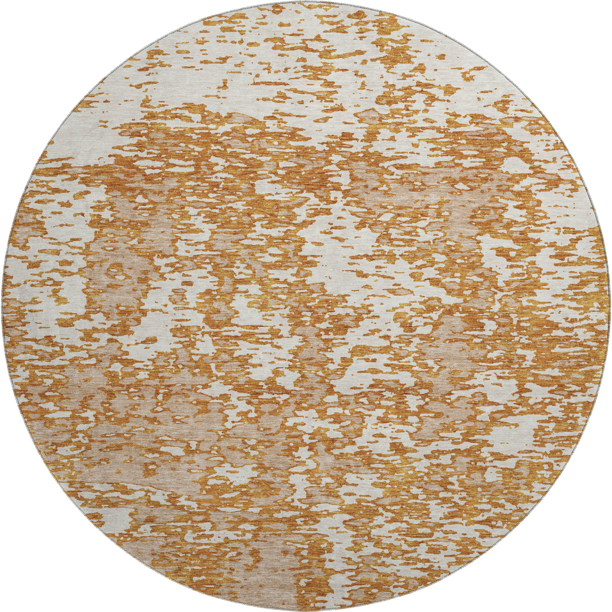 Ghent Machine Washable Transitional Copper Orange Rug 8' x 8' #shape_Round