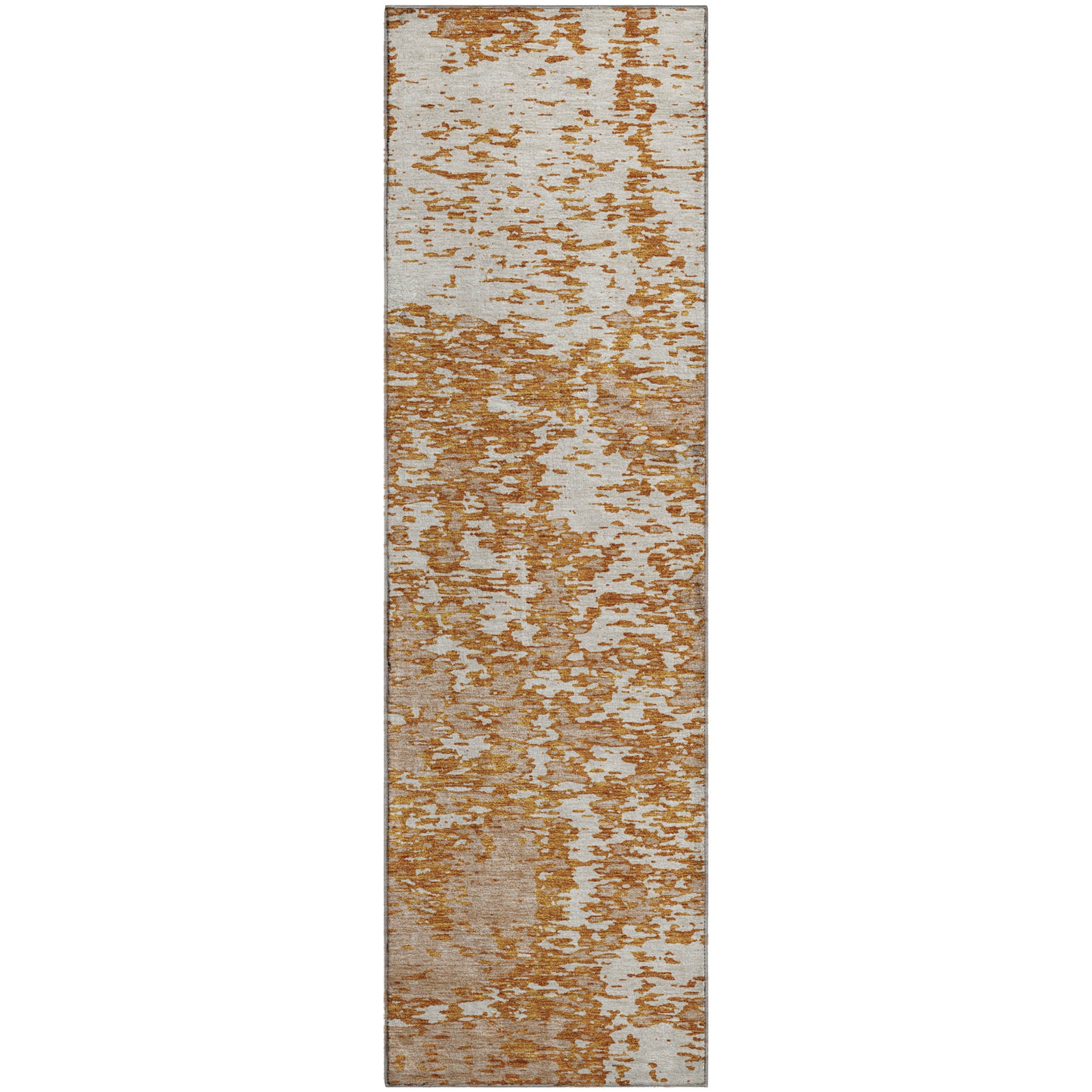 Ghent Machine Washable Transitional Copper Orange Rug 2'3" x 7'6" #shape_Runner