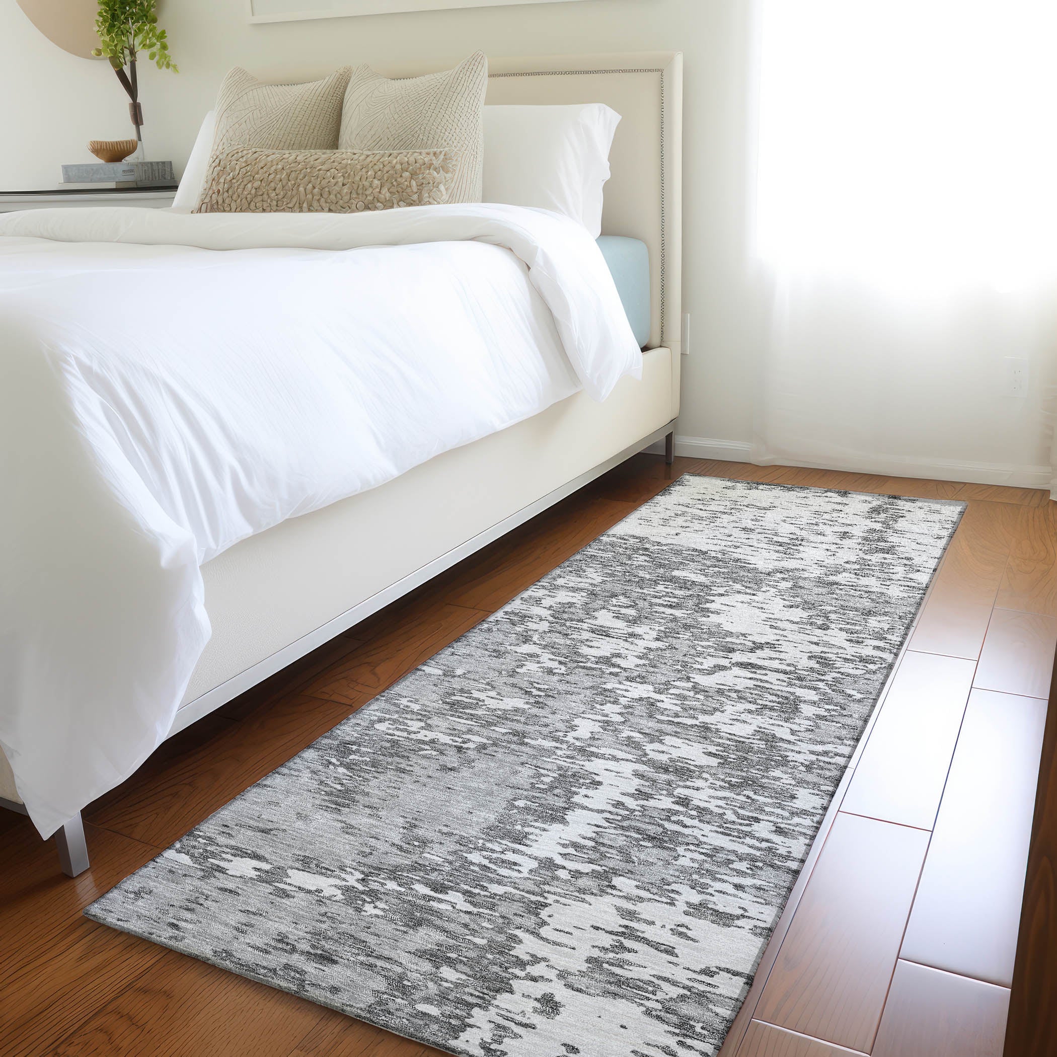 Ghent Machine Washable Transitional Gray Rug 2'3" x 7'6" #shape_Runner