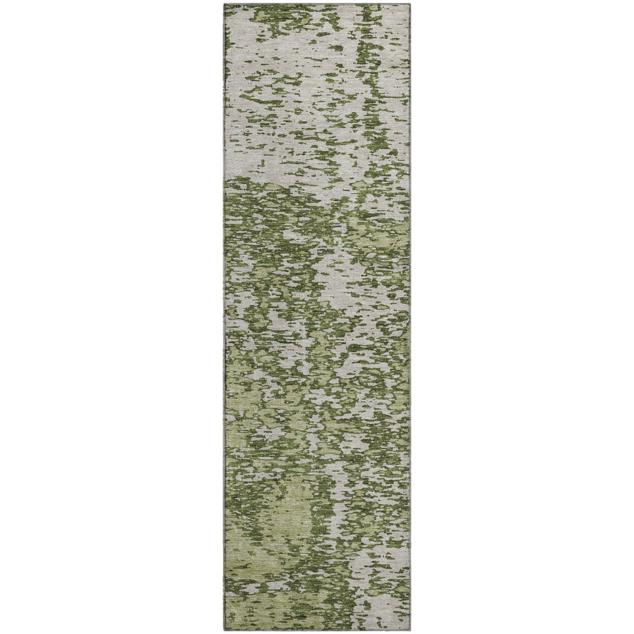 Ghent Machine Washable Transitional Olive Green Rug 2'3" x 7'6" #shape_Runner