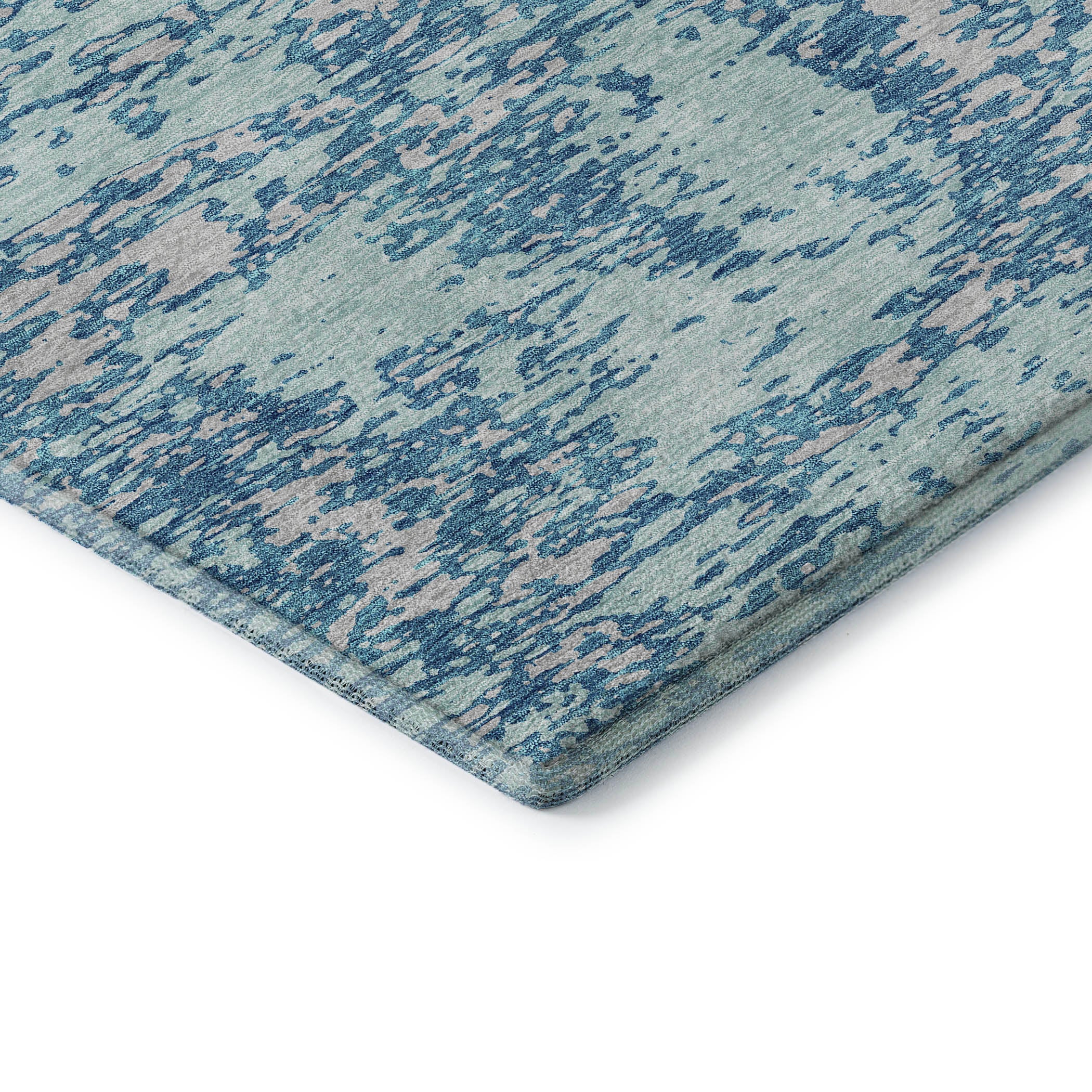 Ghent Machine Washable Transitional Teal Rug 1'8" x 2'6" #shape_Rectangle