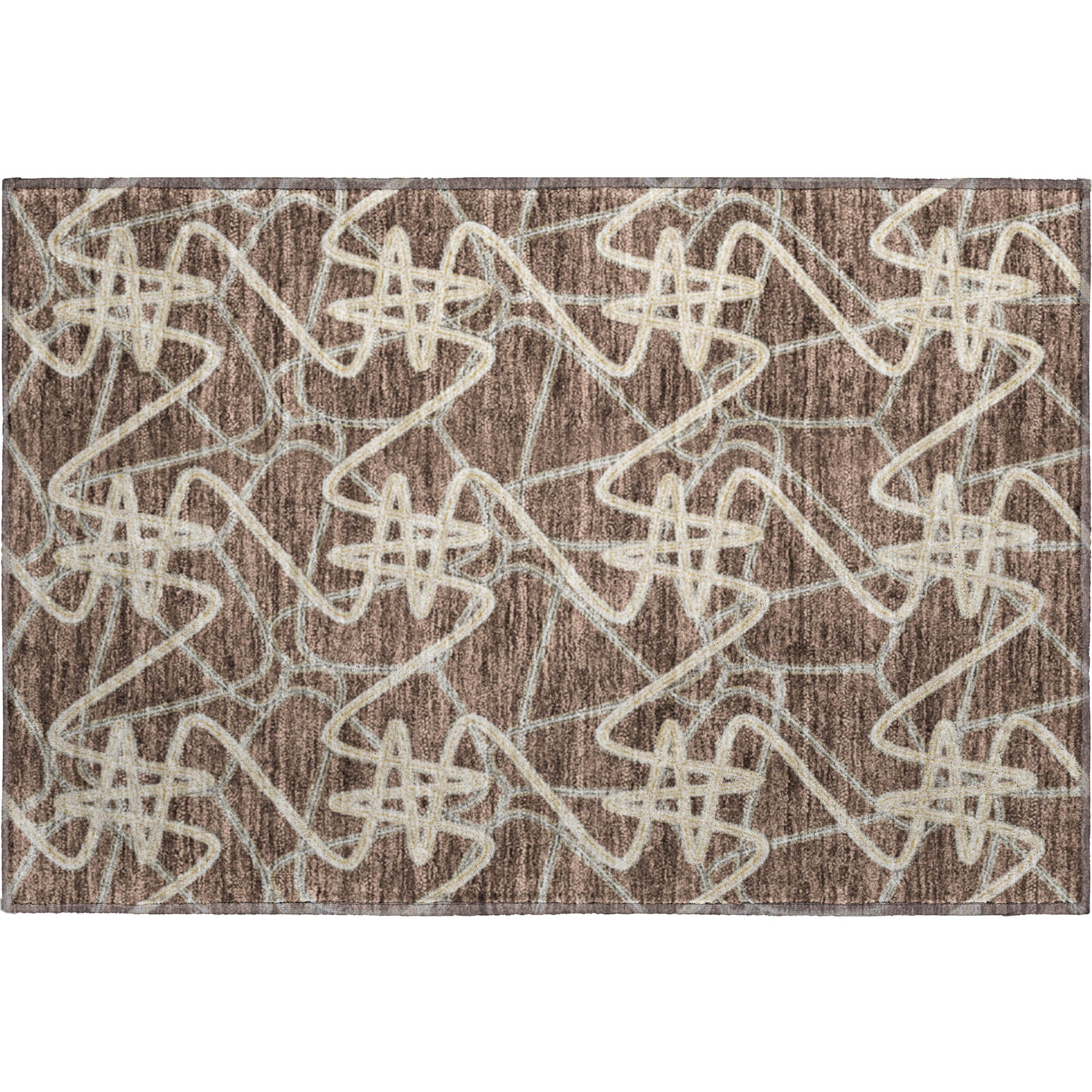 Cusco Machine Washable Transitional Brown Rug 1'8" x 2'6" #shape_Rectangle