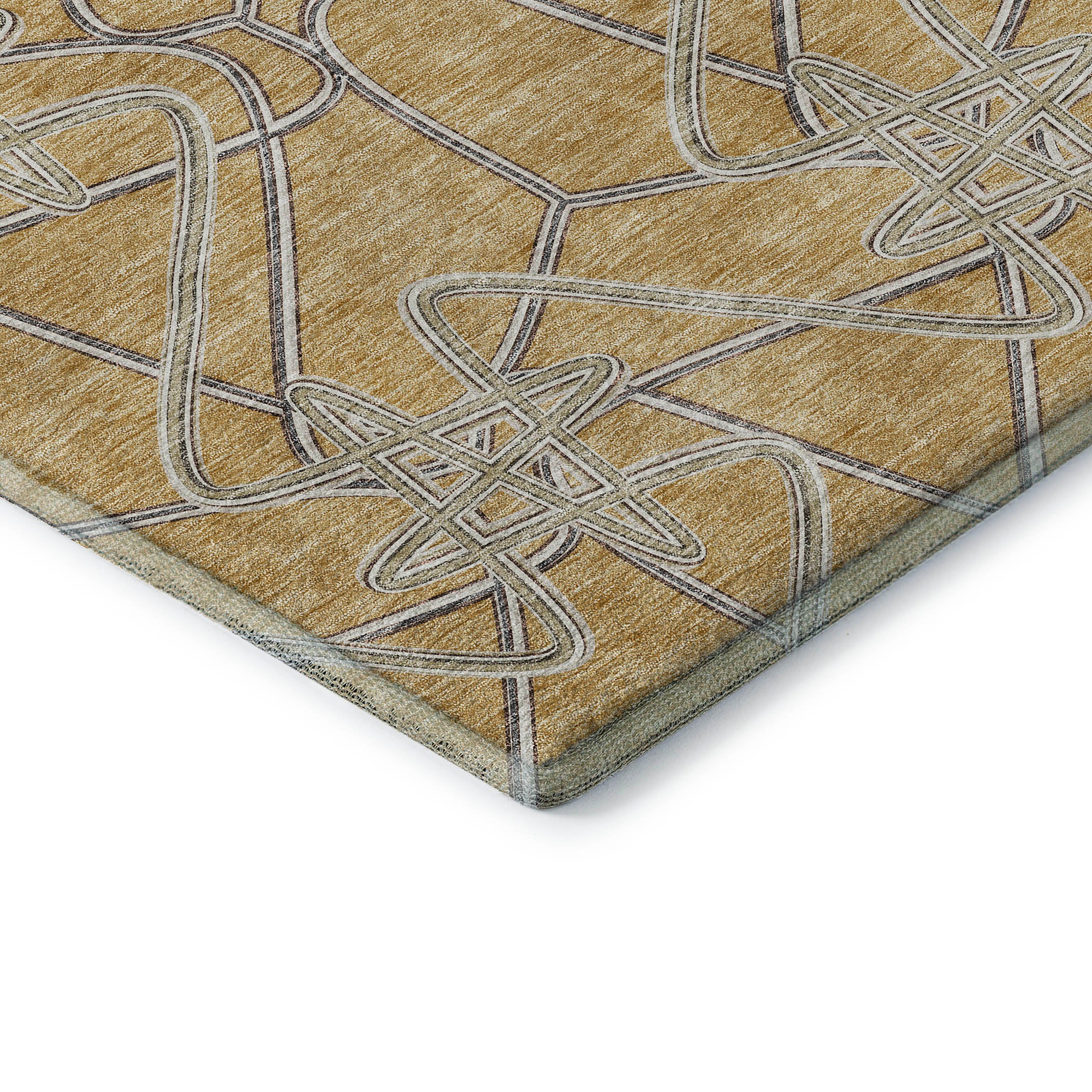 Cusco Machine Washable Transitional Gold Rug 1'8" x 2'6" #shape_Rectangle