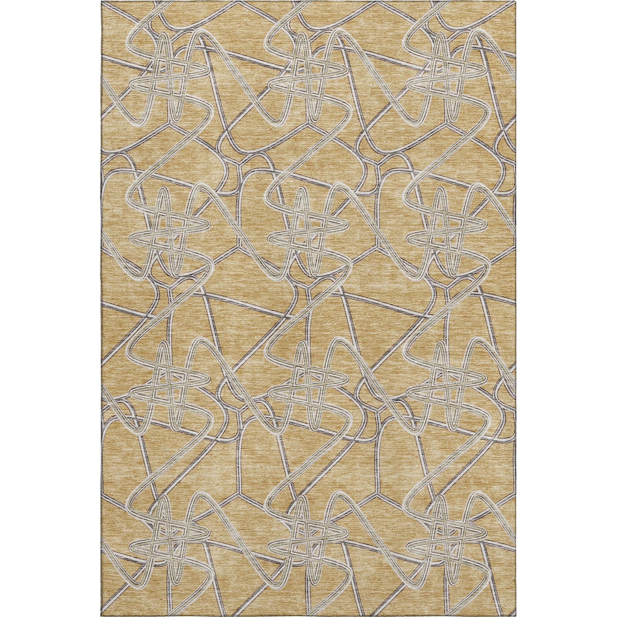 Cusco Machine Washable Transitional Gold Rug 2'6" x 3'10" #shape_Rectangle