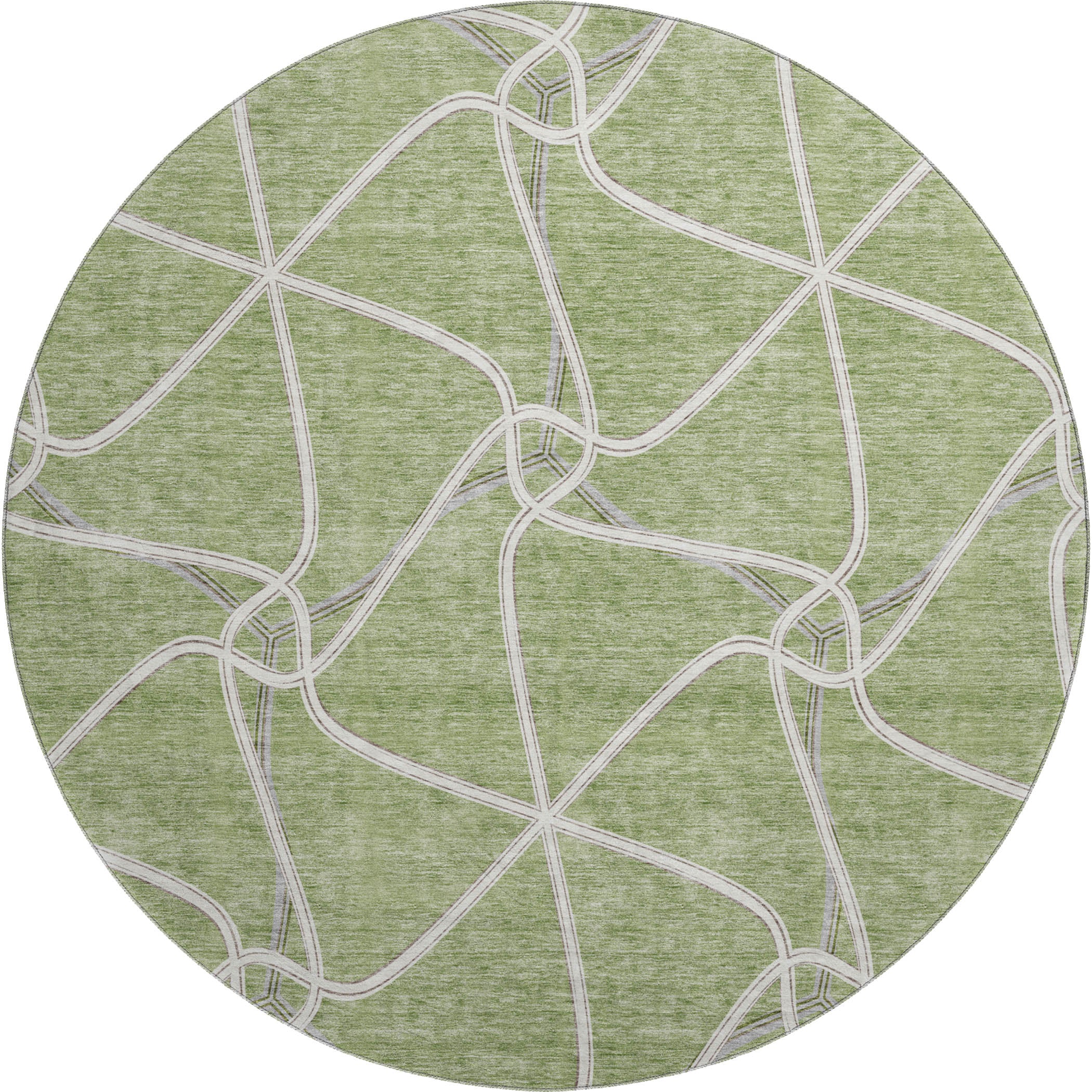 Jaipur Machine Washable Transitional Aloe Green Rug 8' x 8' #shape_Round