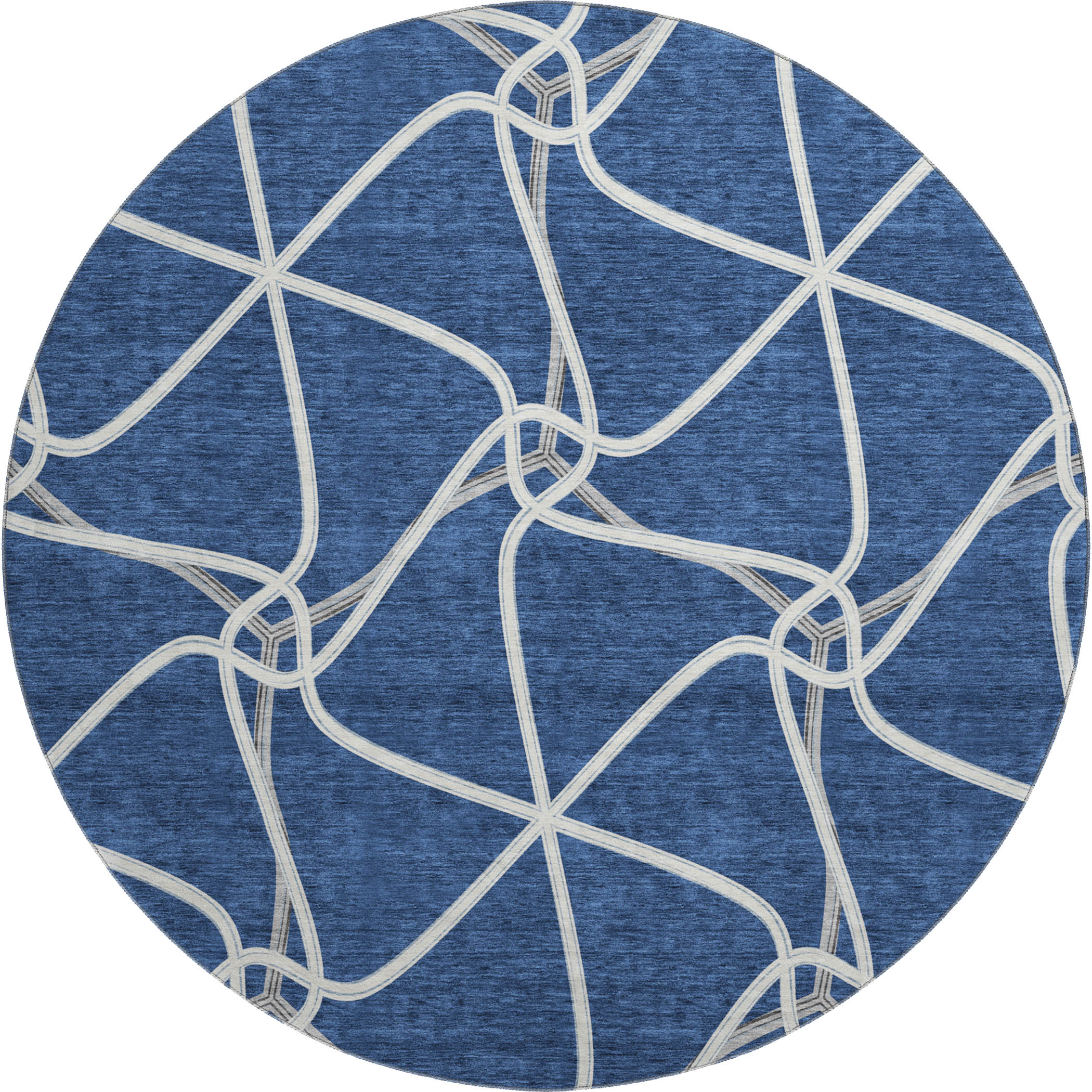 Jaipur Machine Washable Transitional Blue Rug 8' x 8' #shape_Round