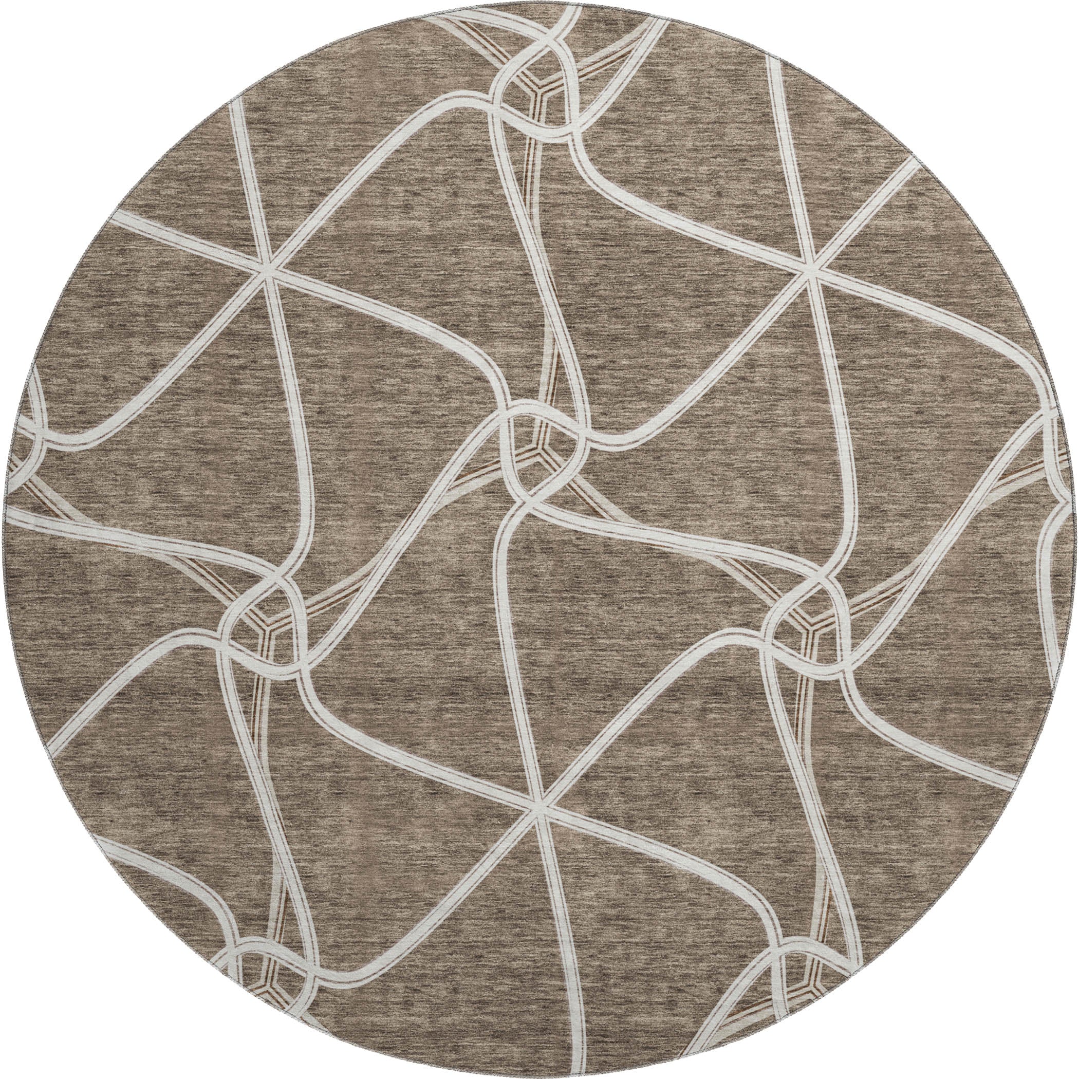 Jaipur Machine Washable Transitional Brown Rug 8' x 8' #shape_Round