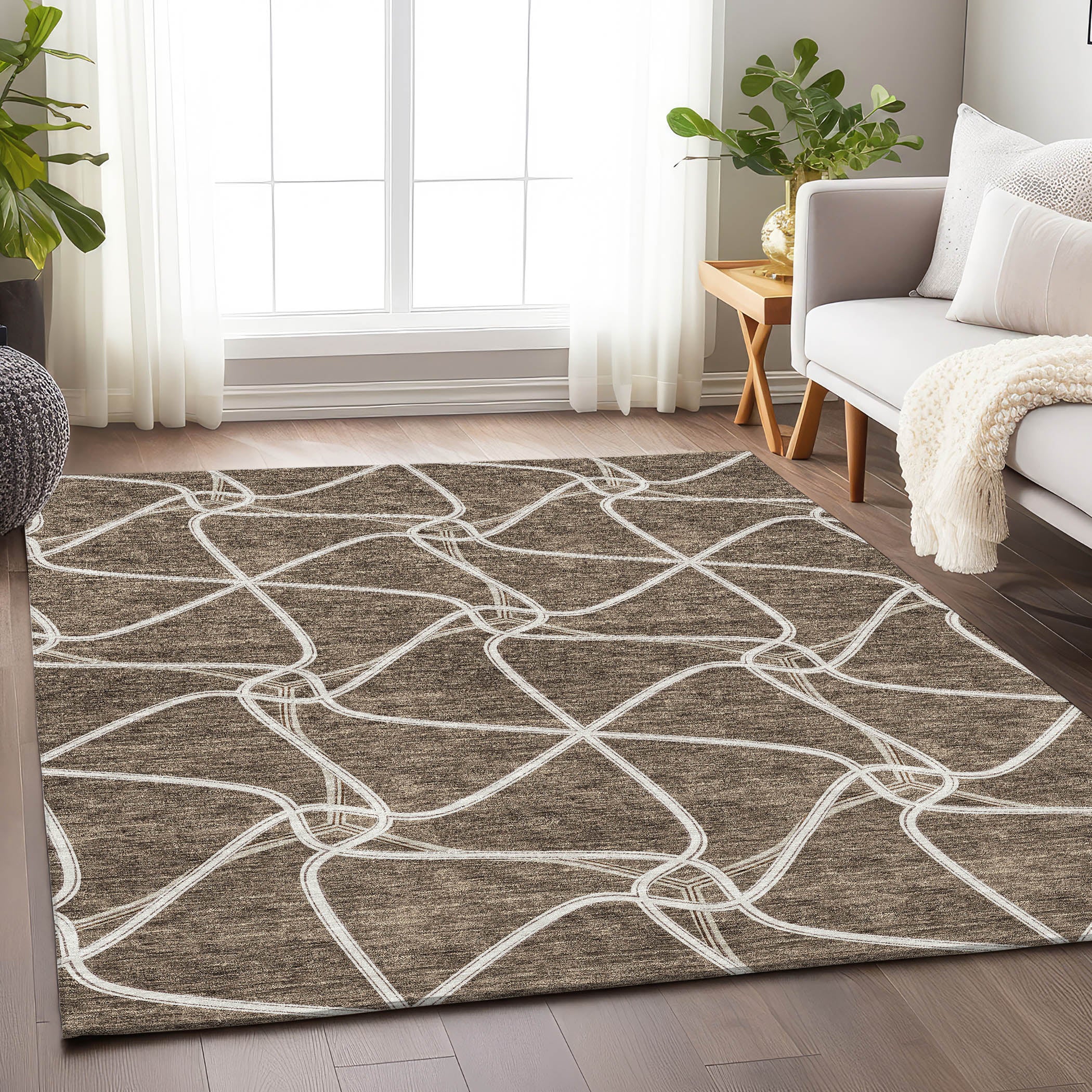 Jaipur Machine Washable Transitional Brown Rug 2'6" x 3'10" #shape_Rectangle