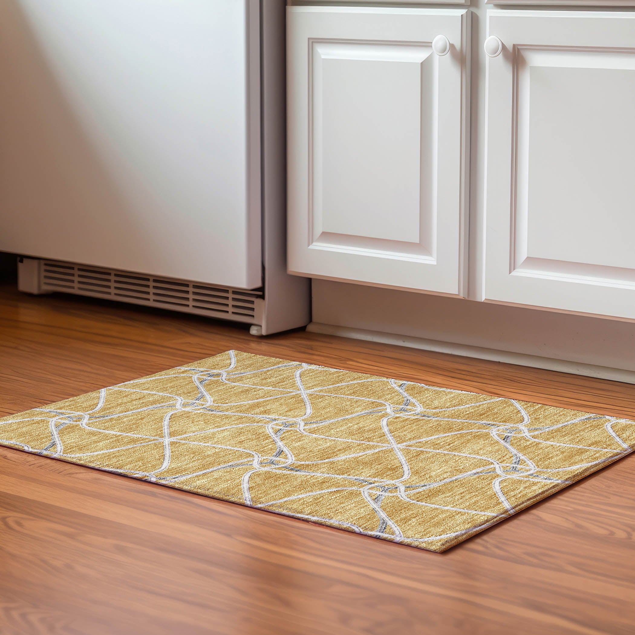 Jaipur Machine Washable Transitional Gold Rug 1'8" x 2'6" #shape_Rectangle