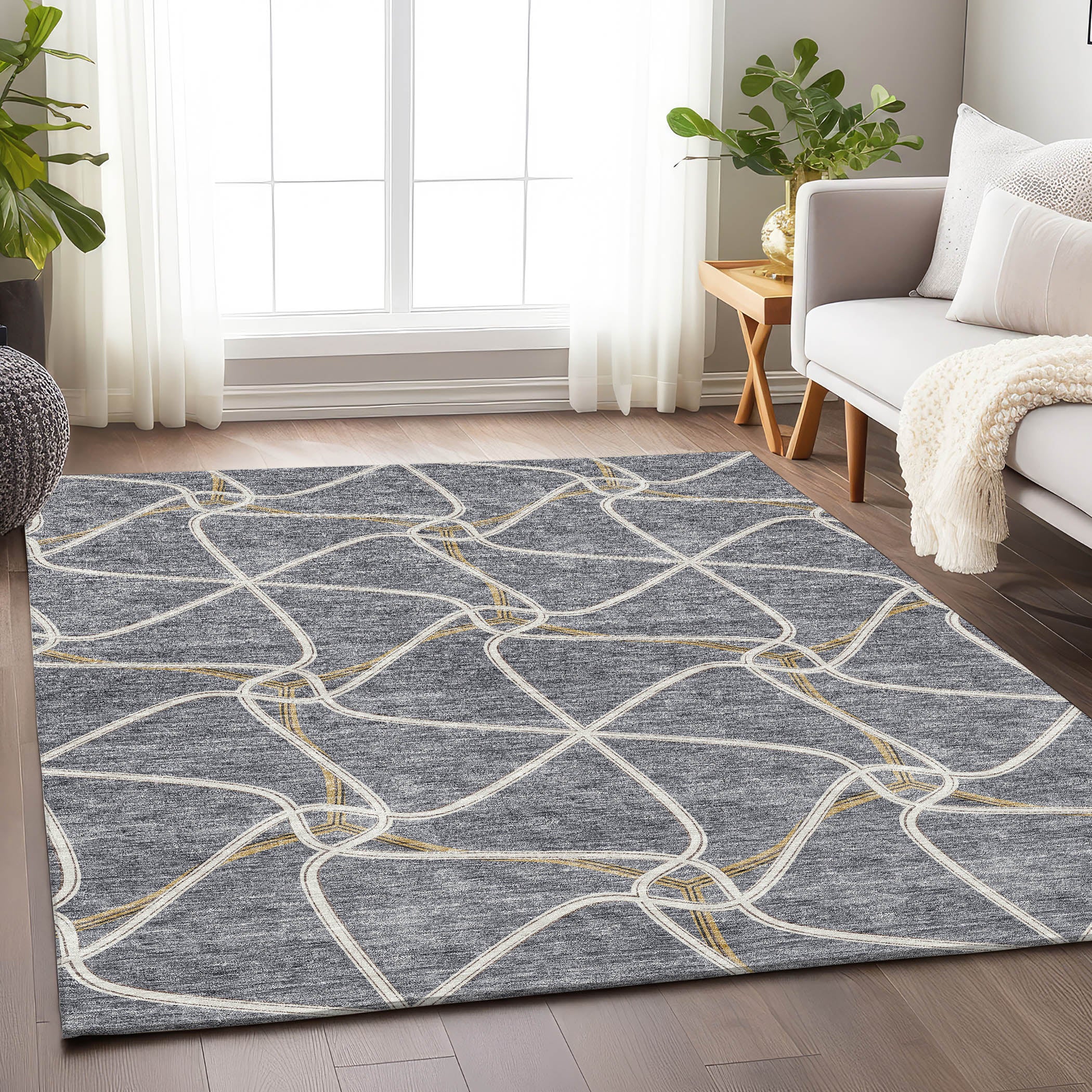 Jaipur Machine Washable Transitional Gray Rug 2'6" x 3'10" #shape_Rectangle