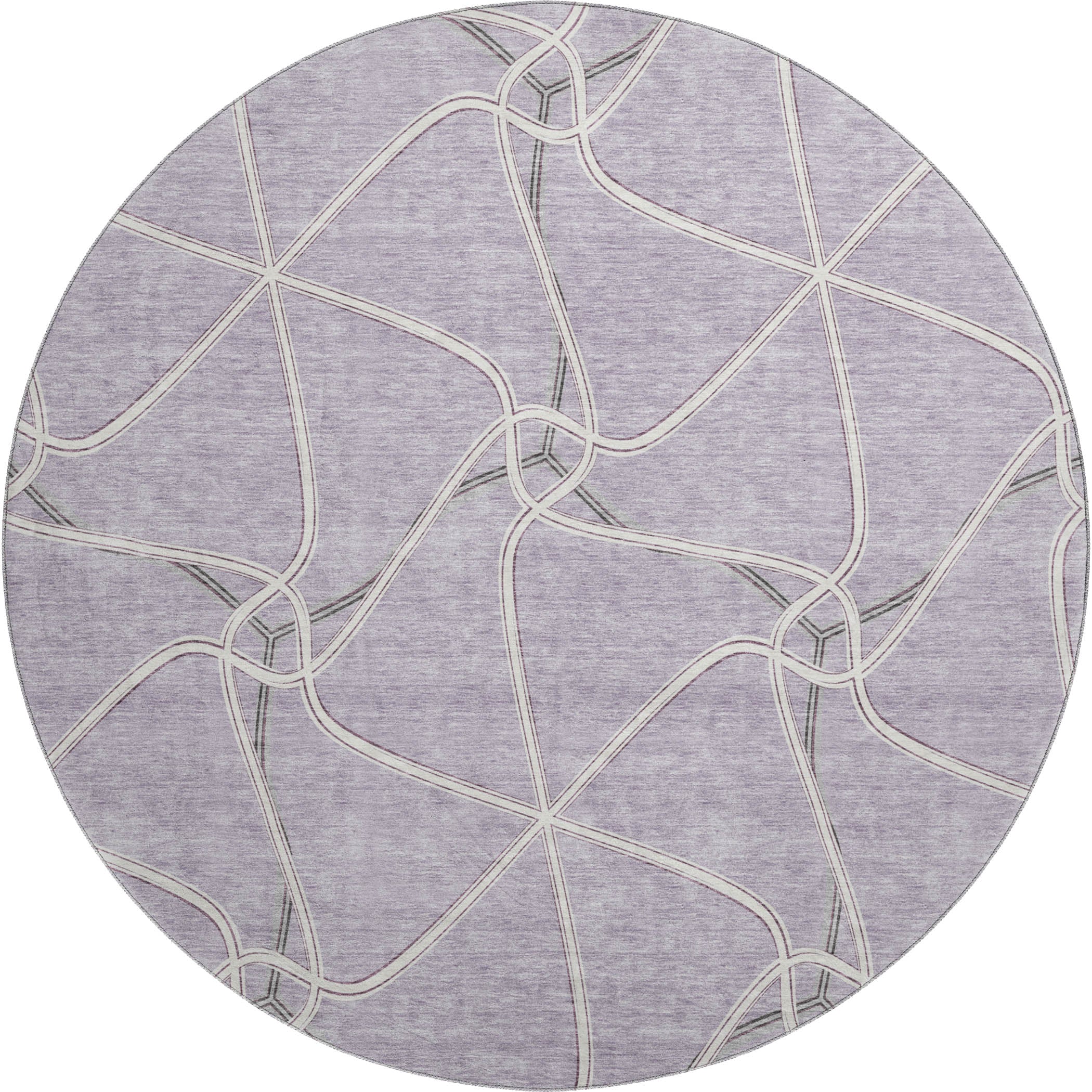 Jaipur Machine Washable Transitional Lavender Purple Rug 8' x 8' #shape_Round