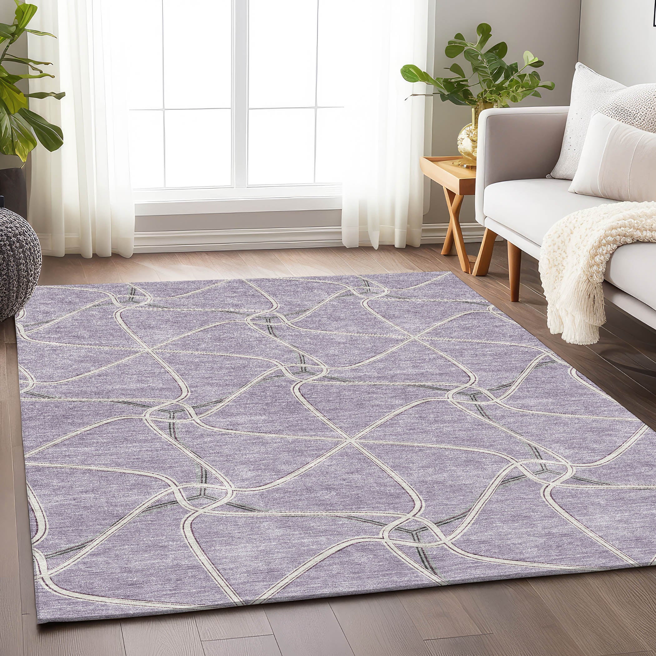 Jaipur Machine Washable Transitional Lavender Purple Rug 2'6" x 3'10" #shape_Rectangle