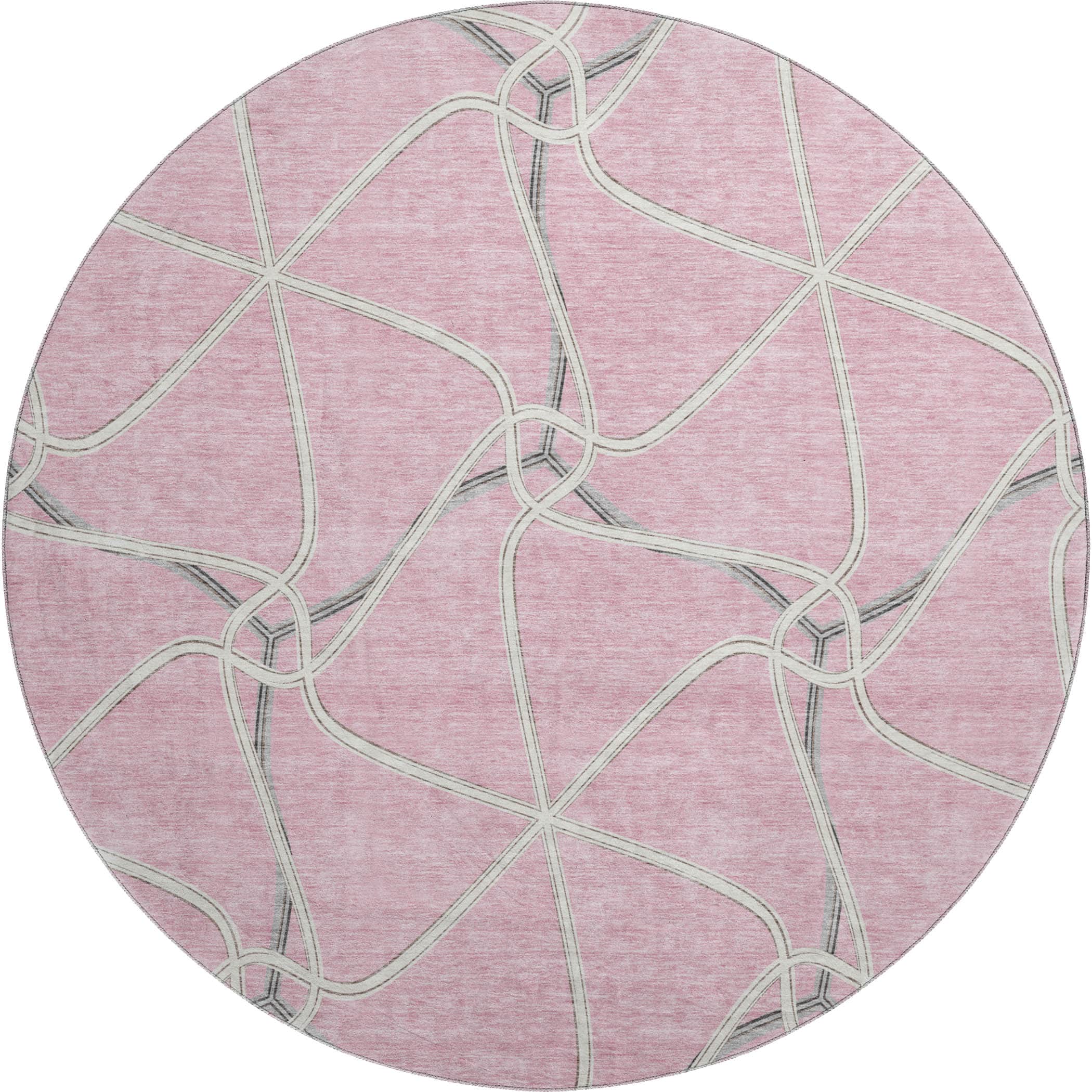 Jaipur Machine Washable Transitional Pink Rug 8' x 8' #shape_Round